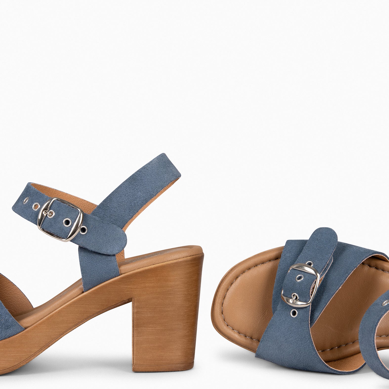 CLEO – Sandales à lanière en daim JEANS