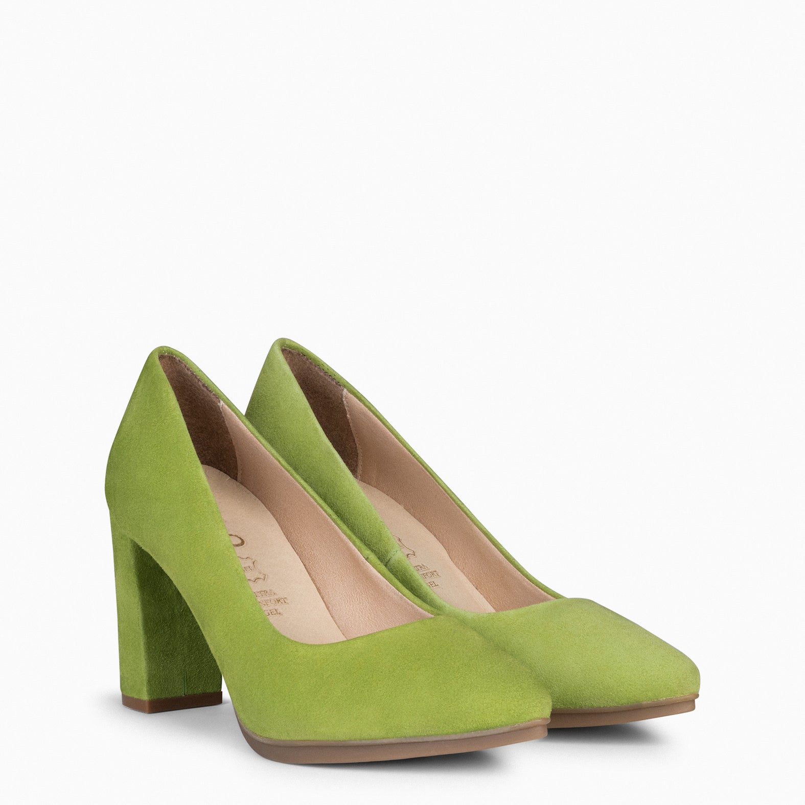 URBAN – Zapatos de tacón alto de ante VERDE PISTACHO - miMaO ®
