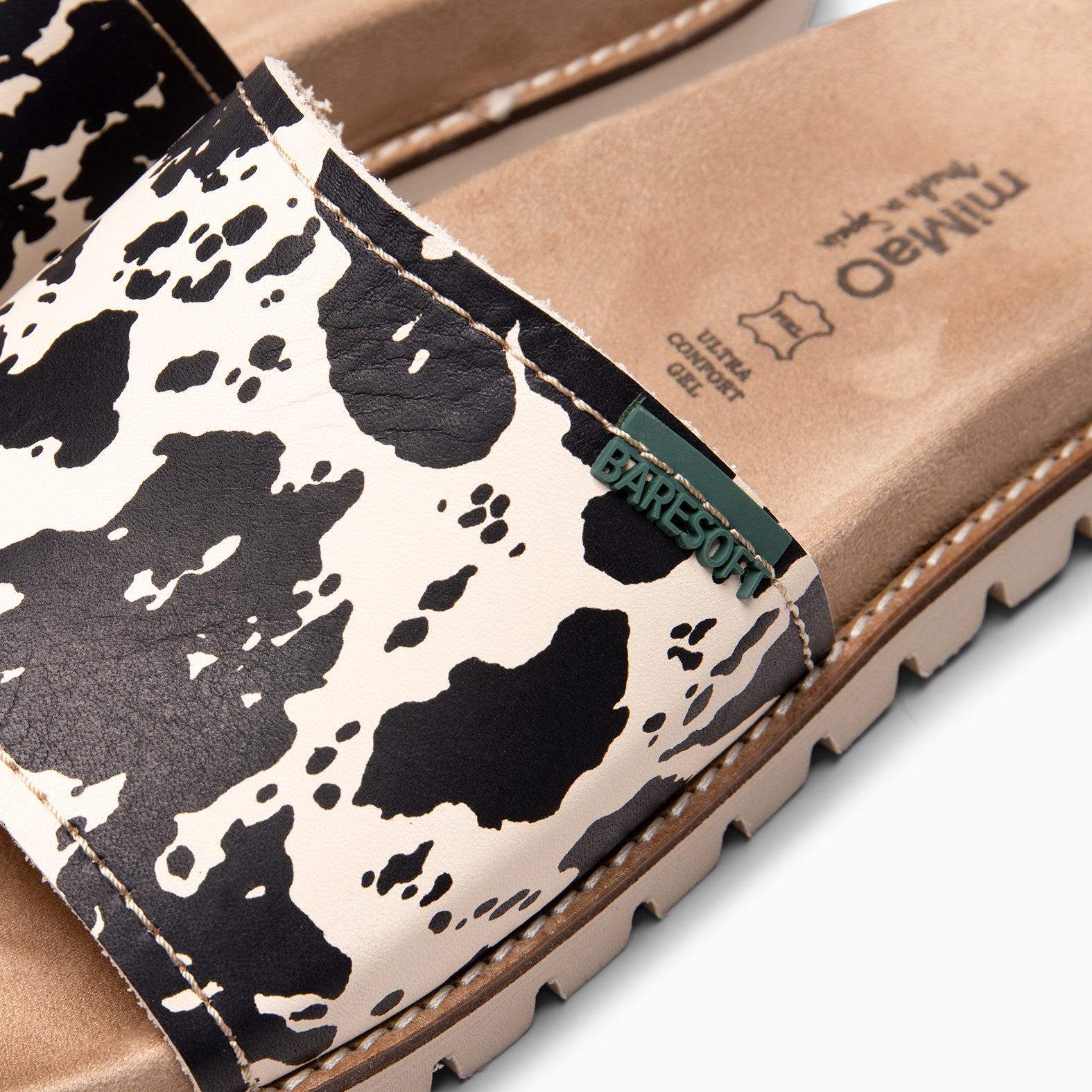 CUBA- COW PRINT Baresoft slide sandals