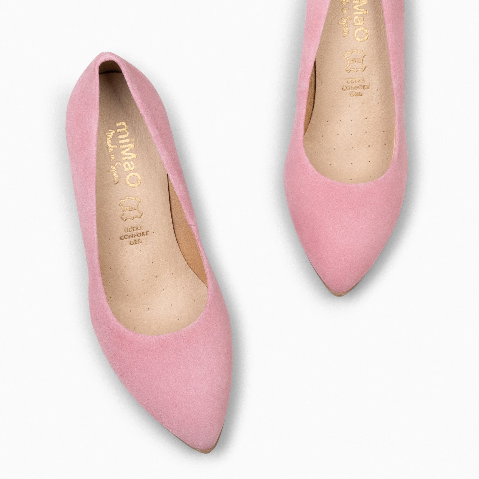 Zapatos de tacón alto de ante rosa chicle para mujer, ideales para eventos y ocasiones casuales.