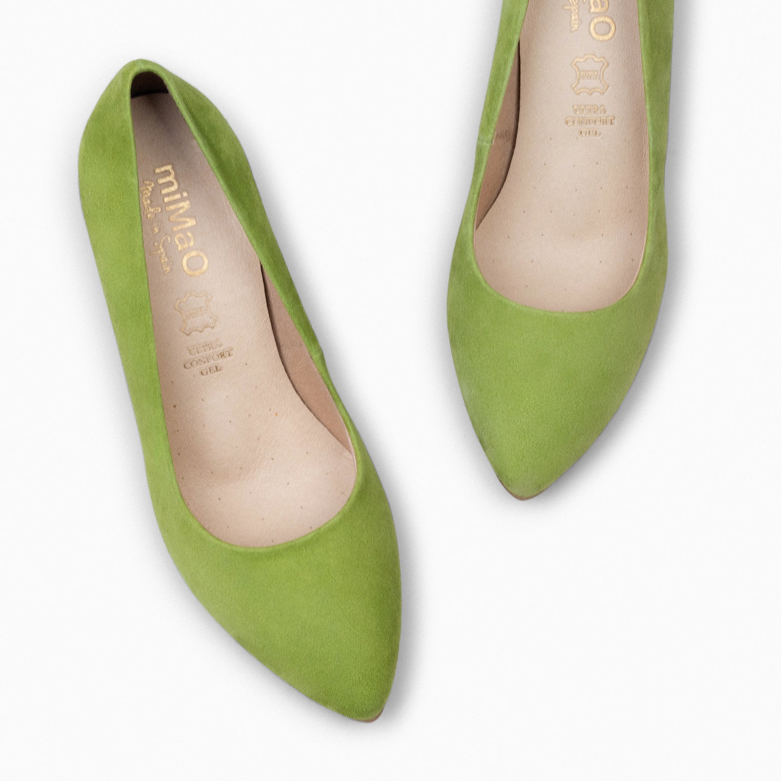 URBAN – Zapatos de tacón alto de ante VERDE PISTACHO - miMaO ®