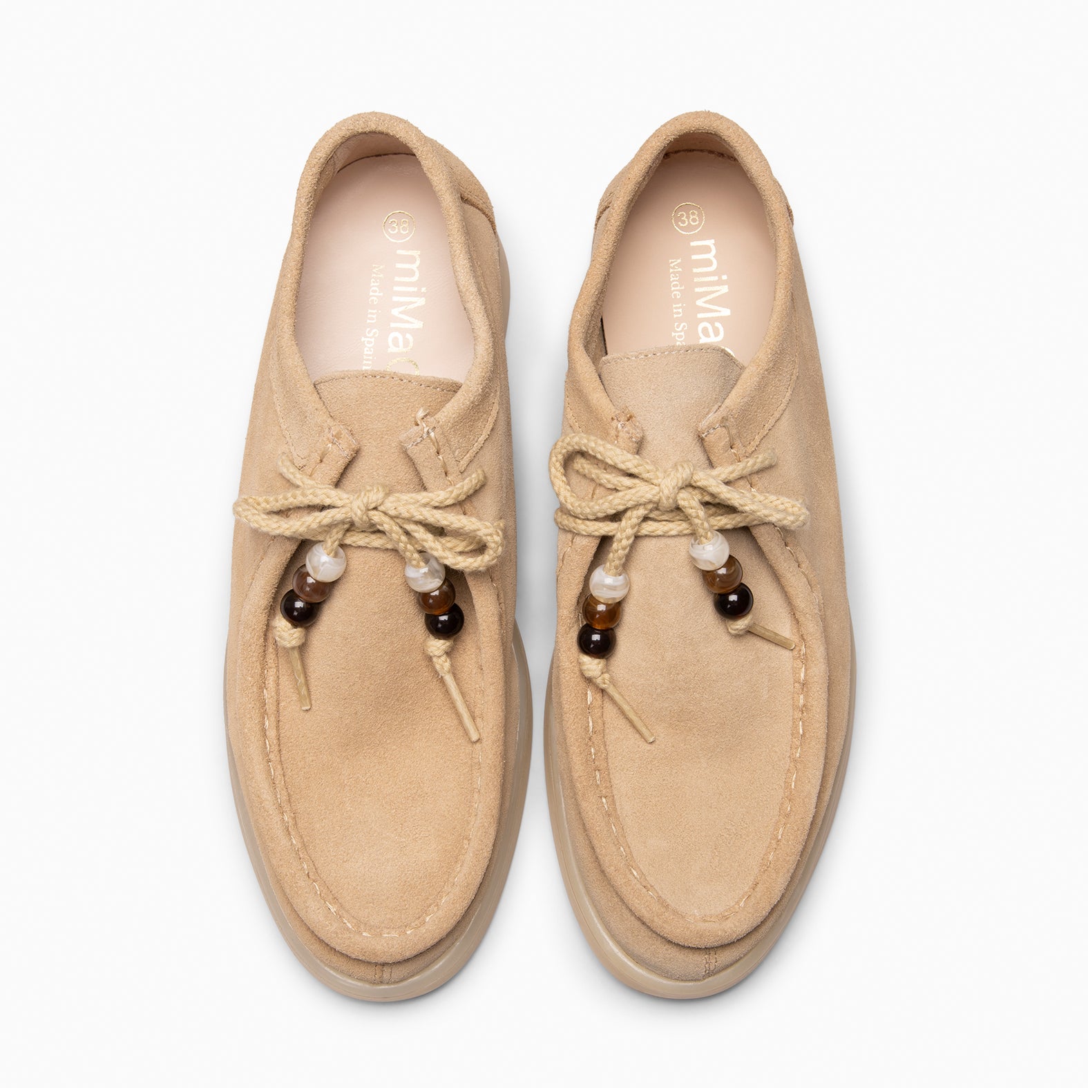 TUPI - BEIGE Suede leather loafers