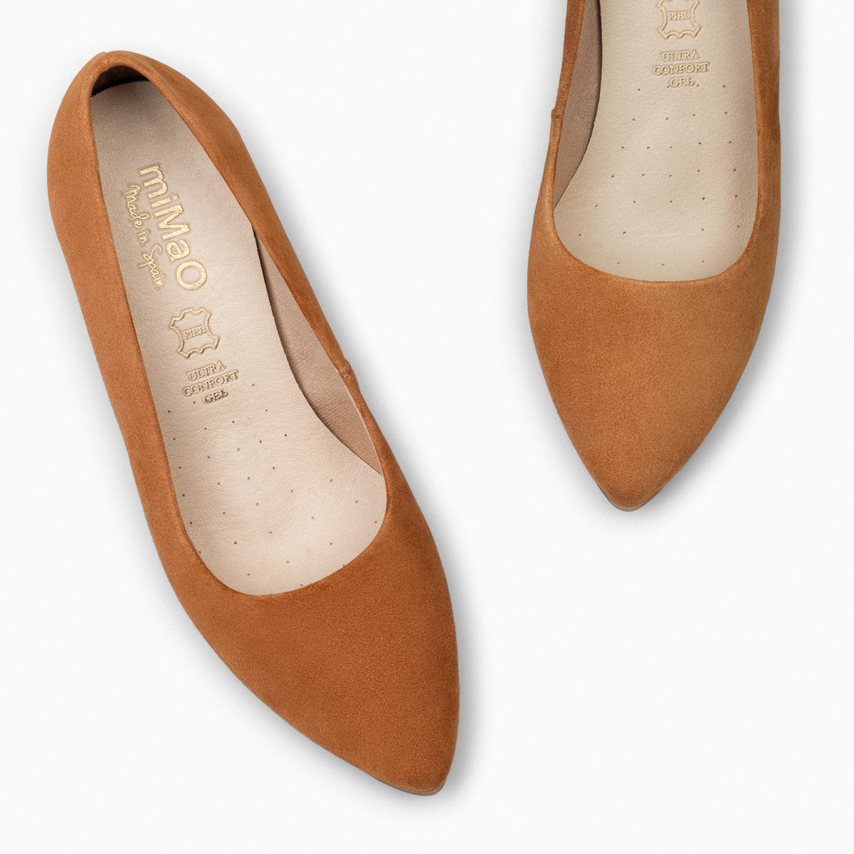 URBAN – Zapatos de tacón alto de ante CAMEL