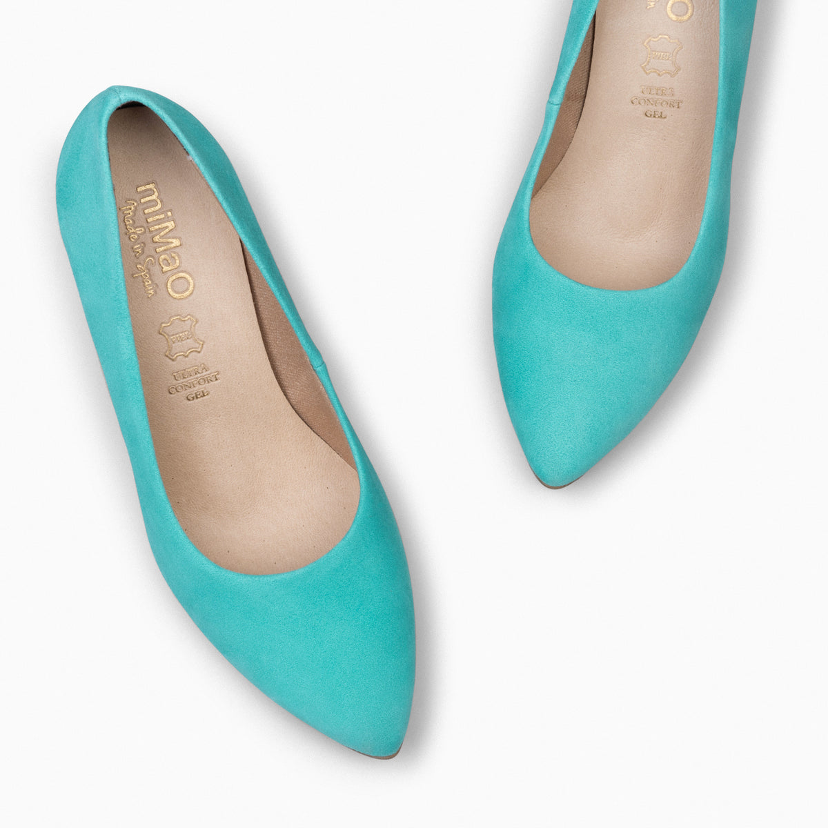 URBAN – Zapatos de tacón alto de ante TURQUESA