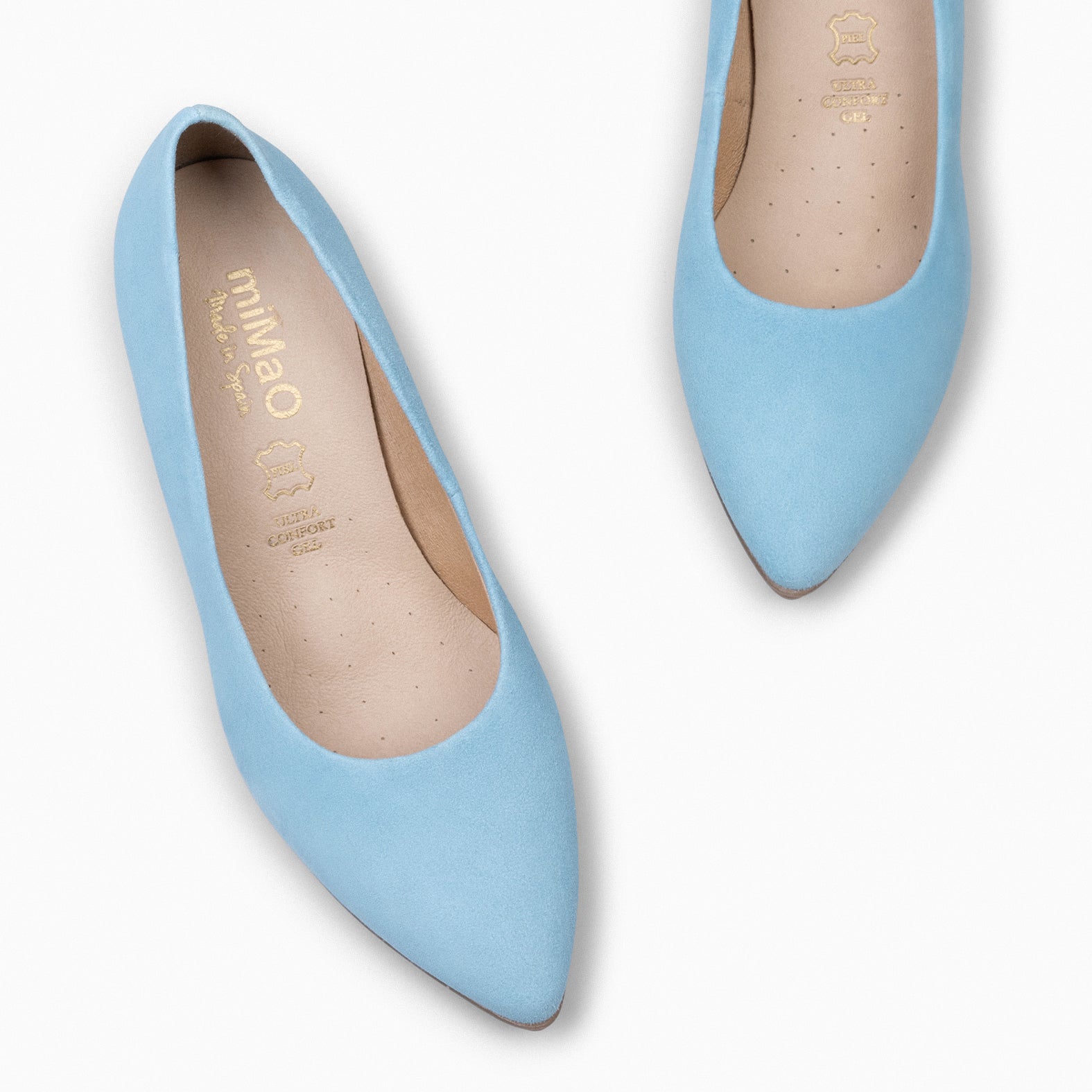 URBAN S – LIGHT BLUE Suede Mid-Heeled Shoes