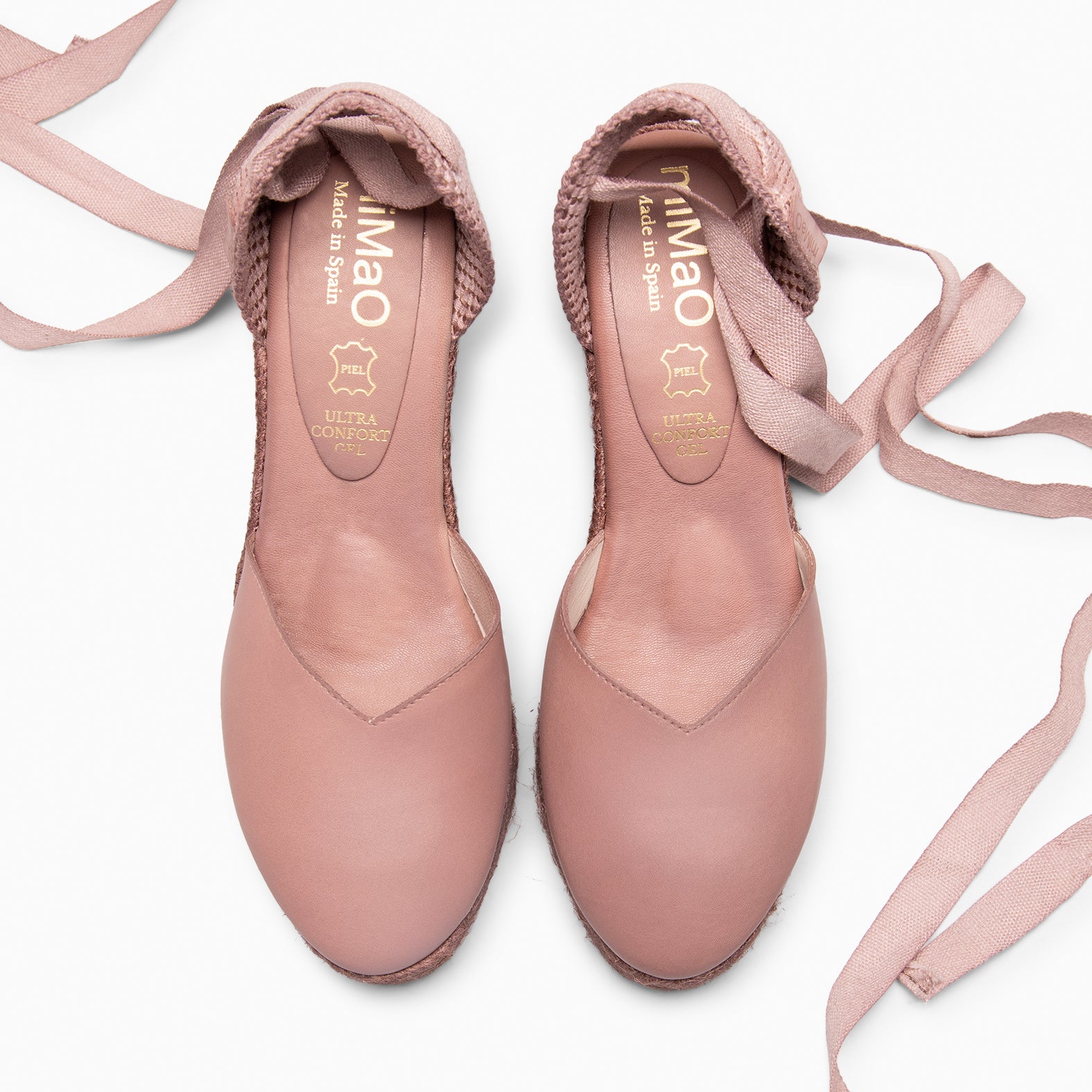 TALAIA - Cuñas de esparto con tintado natural ROSA CLARO