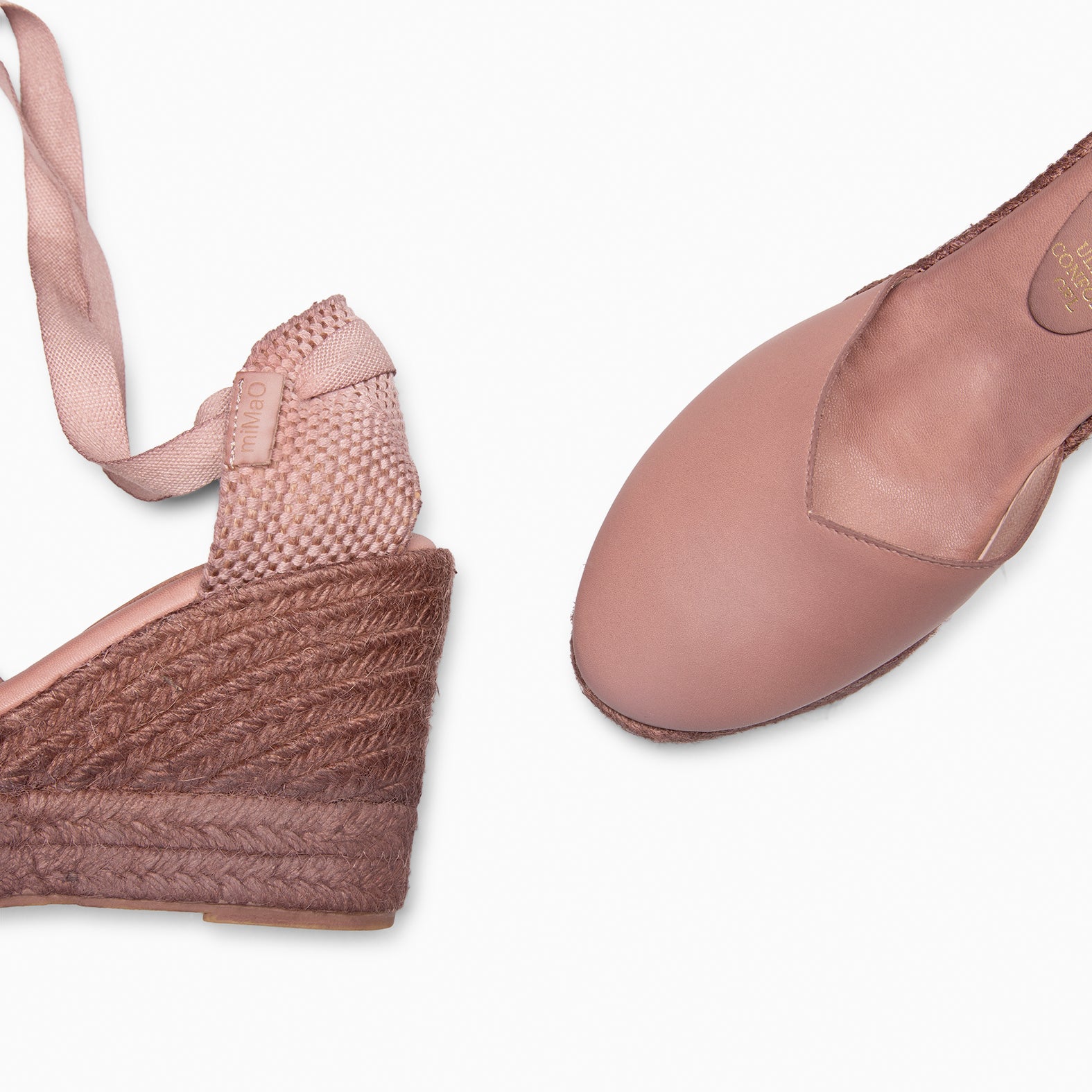 TALAIA - Cuñas de esparto con tintado natural ROSA CLARO