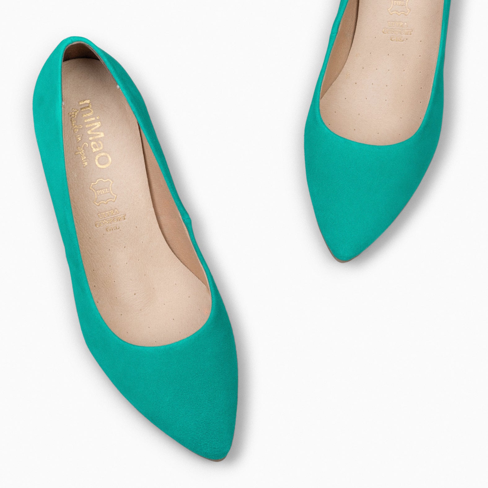 URBAN S – TURQUOISE Suede Mid-Heeled Shoes