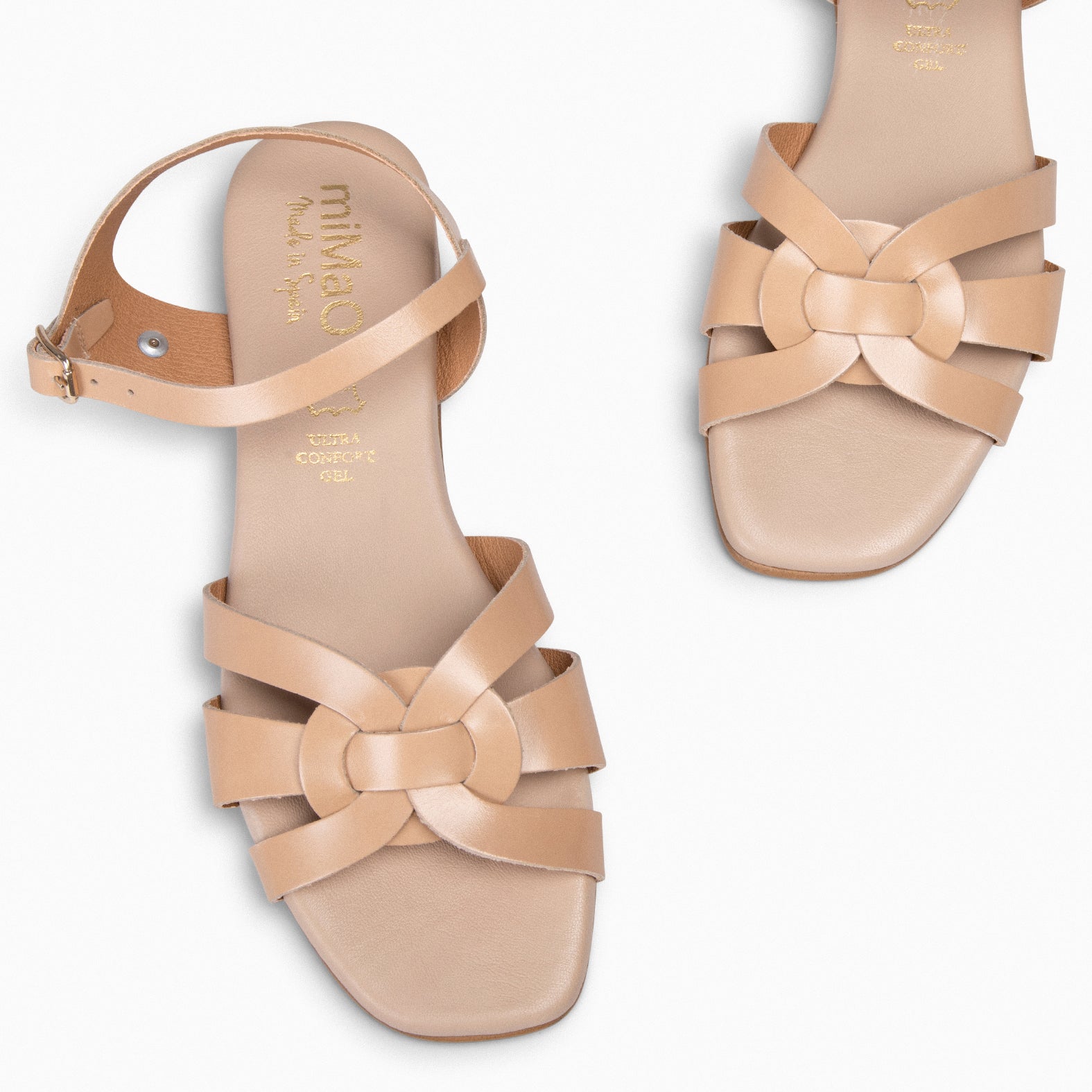 LIVIA - Sandalias planas elegantes BEIGE - miMaO ®