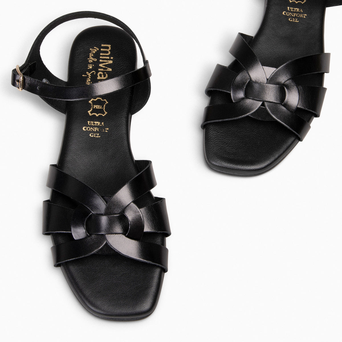 LIVIA - Sandalias planas elegantes NEGRO
