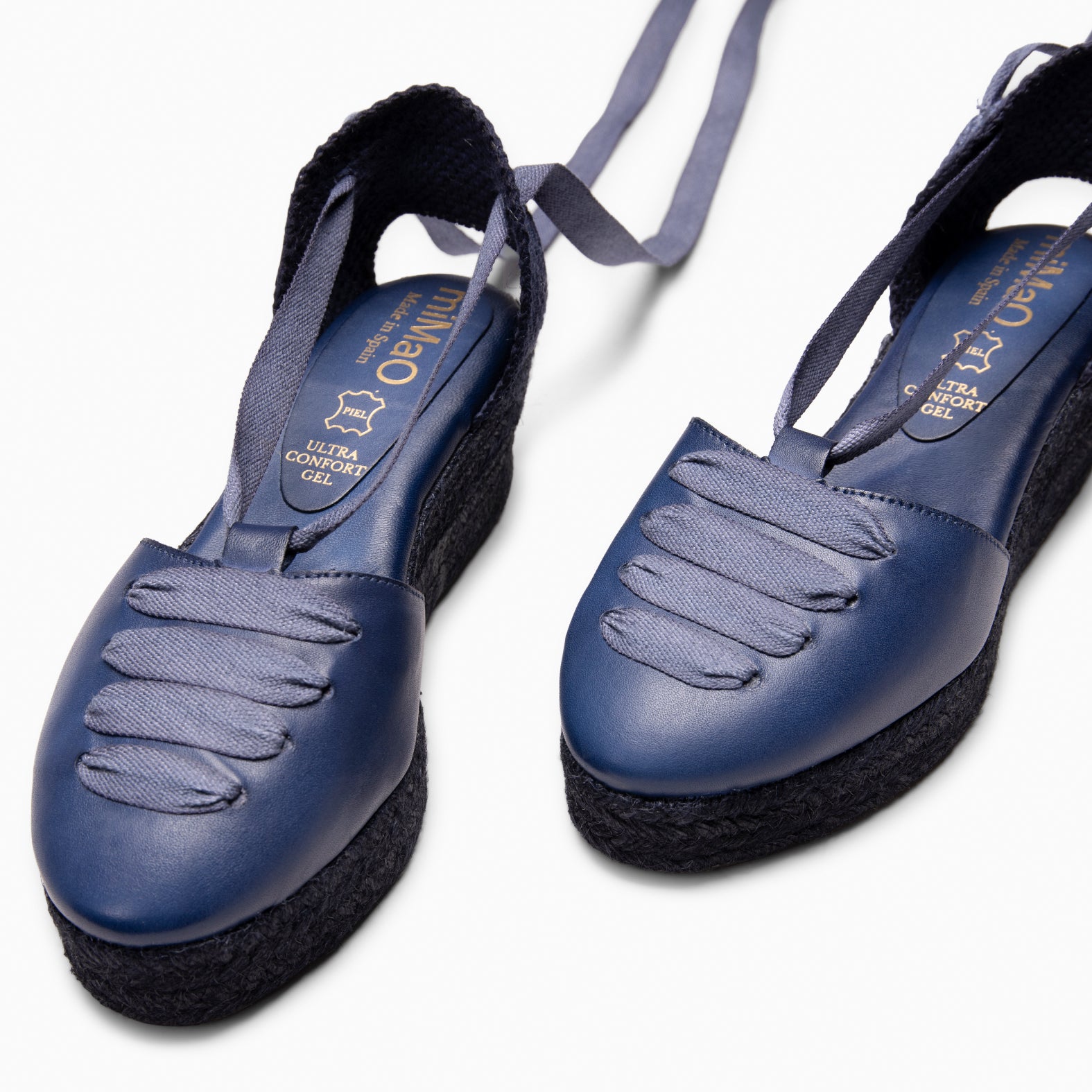NOJA - Espadrilles à laçage BLEU MARINE (teinture naturelle par immersion)