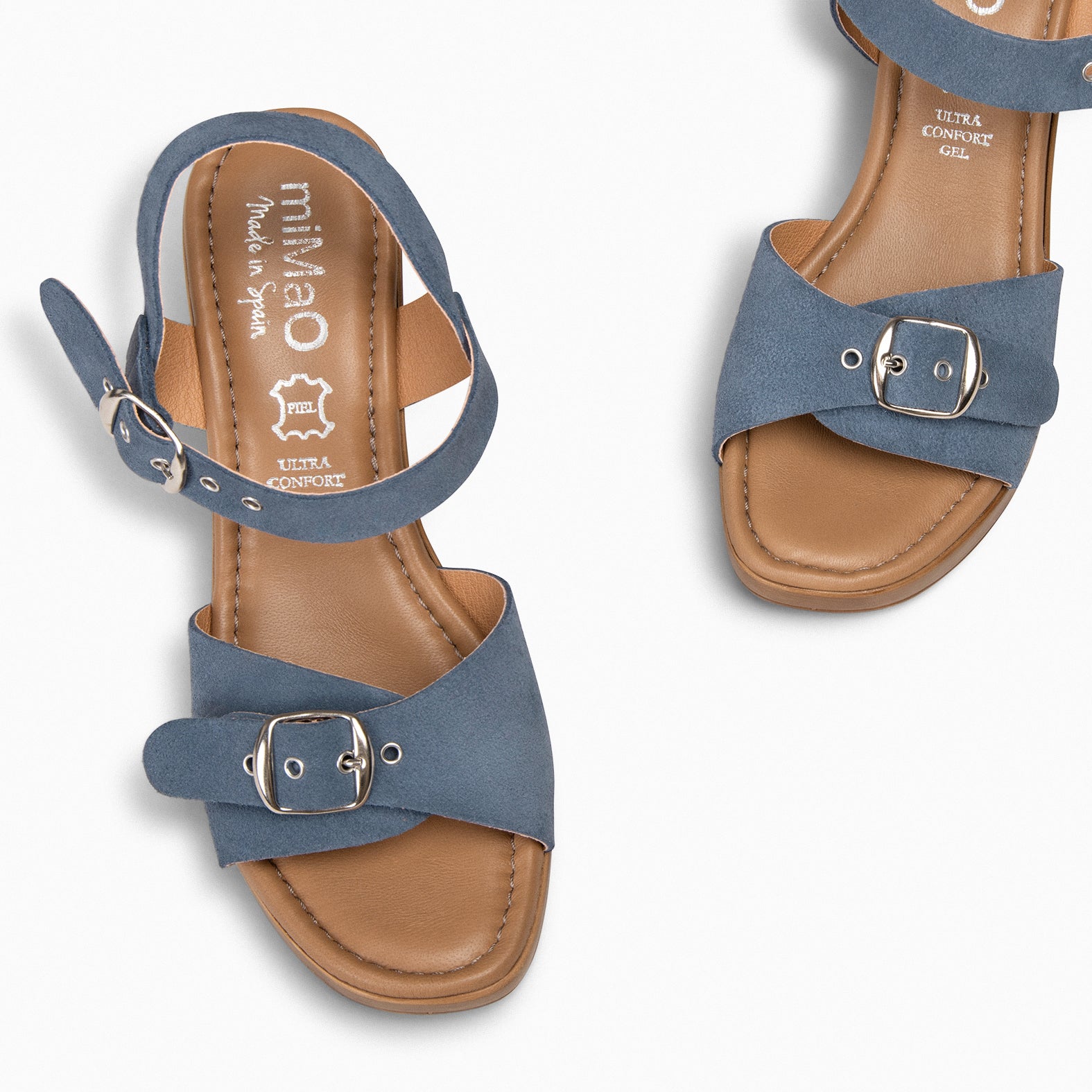 CLEO – Sandales à lanière en daim JEANS