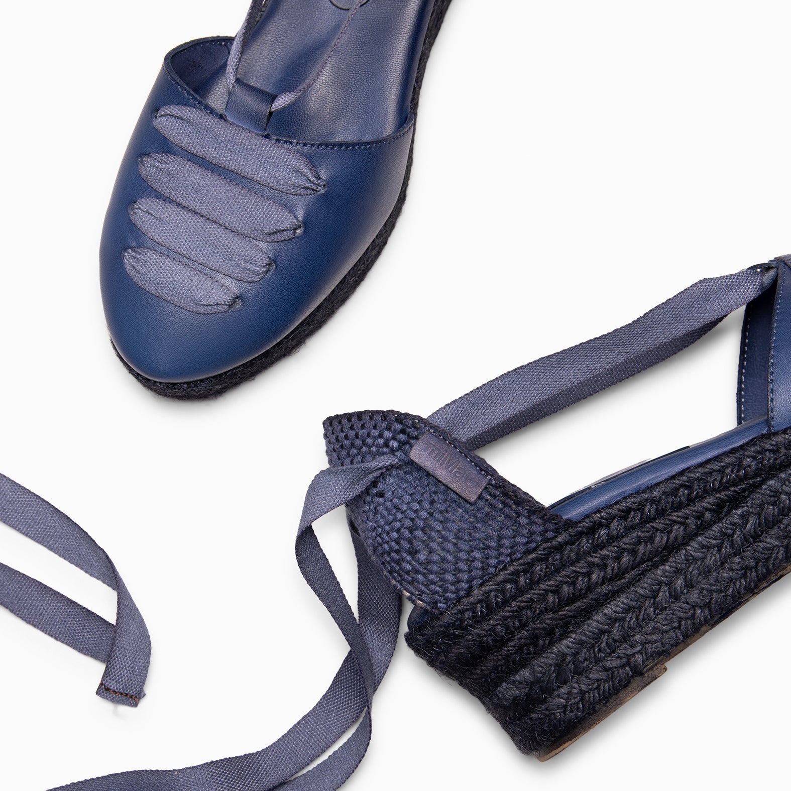 NOJA - Espadrilles à laçage BLEU MARINE (teinture naturelle par immersion)