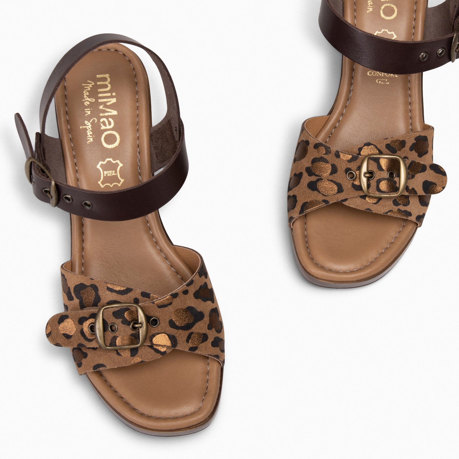 CLEO - Sandalia con hebilla LEOPARDO - miMaO ®
