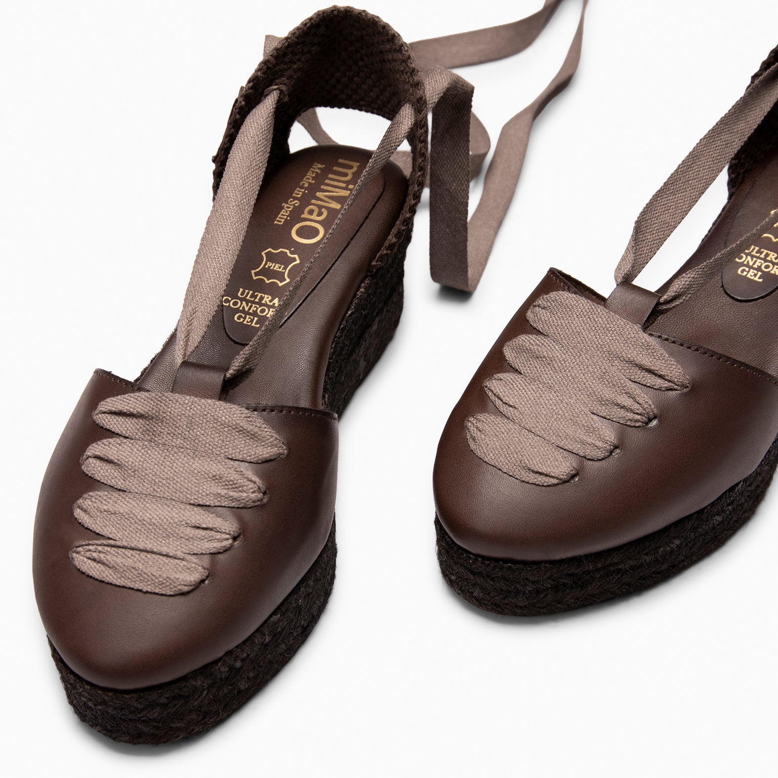 NOJA - Cuñas de esparto con tintado natural MARRON