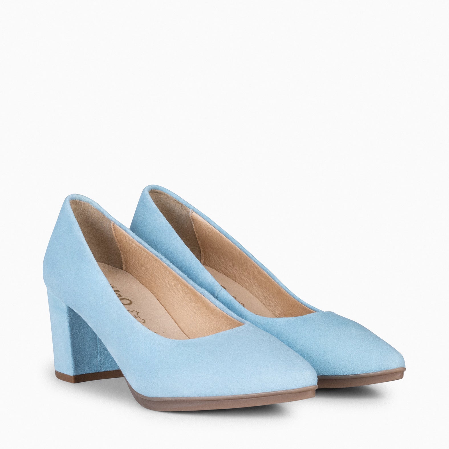 URBAN S – LIGHT BLUE Suede Mid-Heeled Shoes