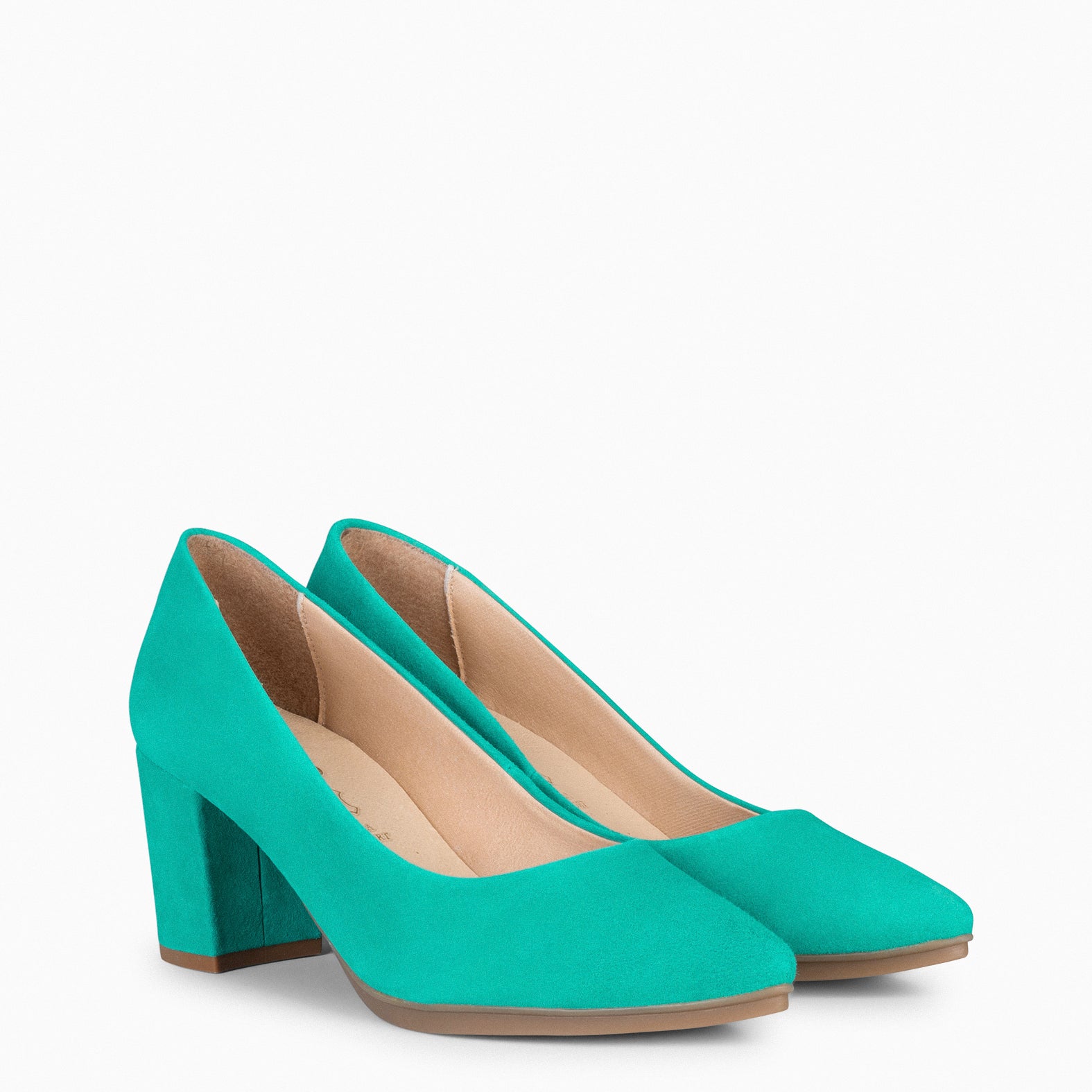 URBAN S – TURQUOISE Suede Mid-Heeled Shoes