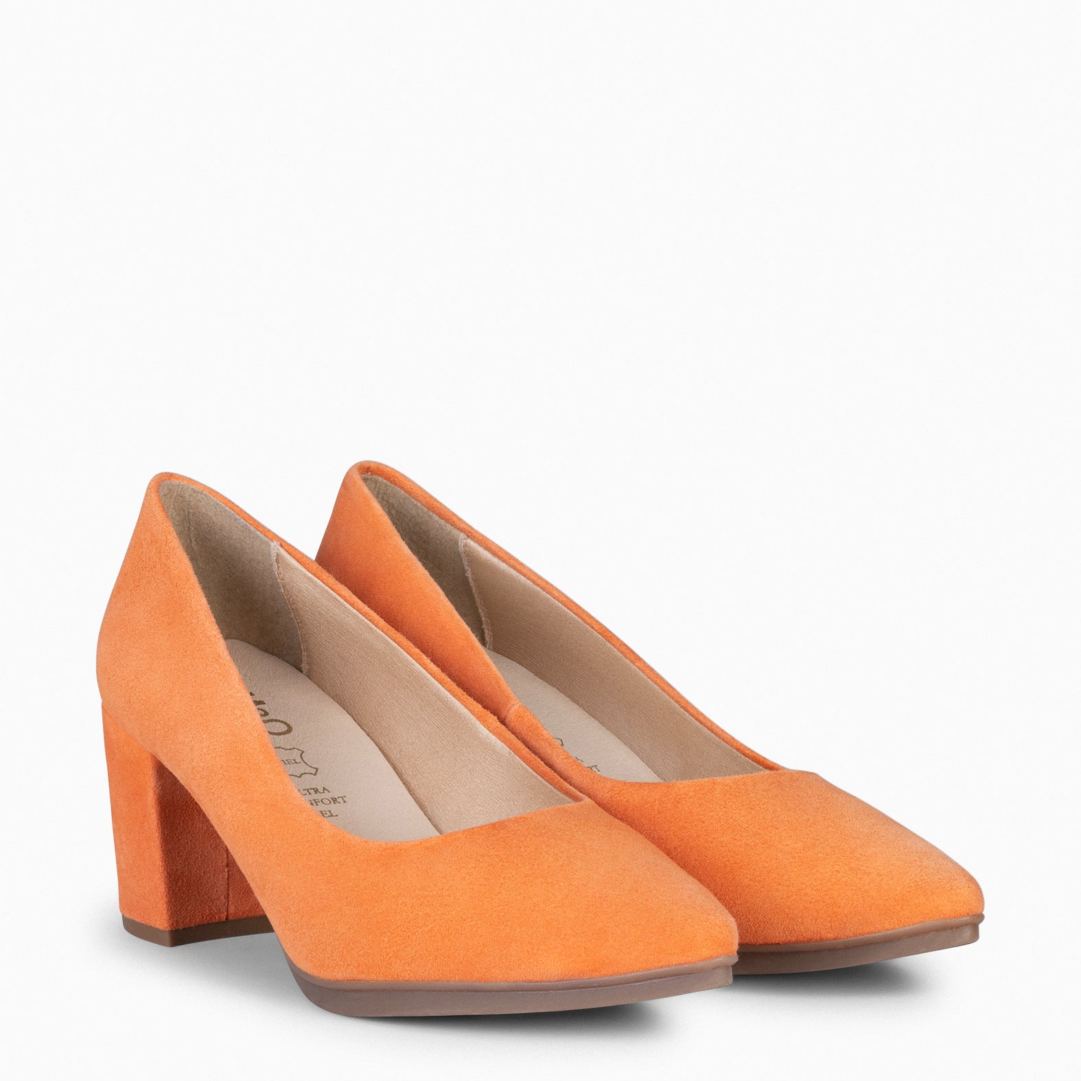 URBAN S - Zapato de tacón medio de ante NARANJA - miMaO ®