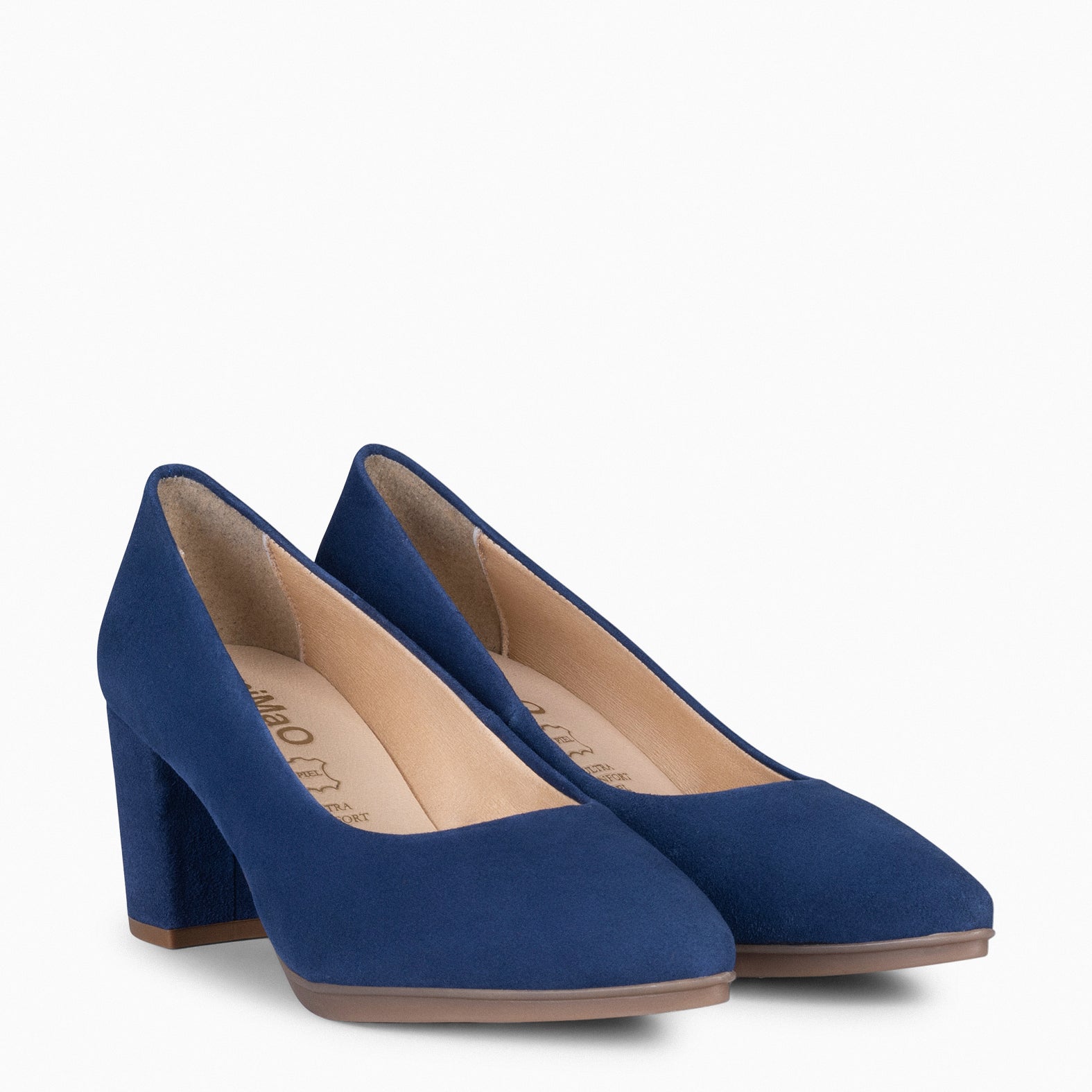 URBAN S - Escarpins à talon moyen en daim BLEU MARINE