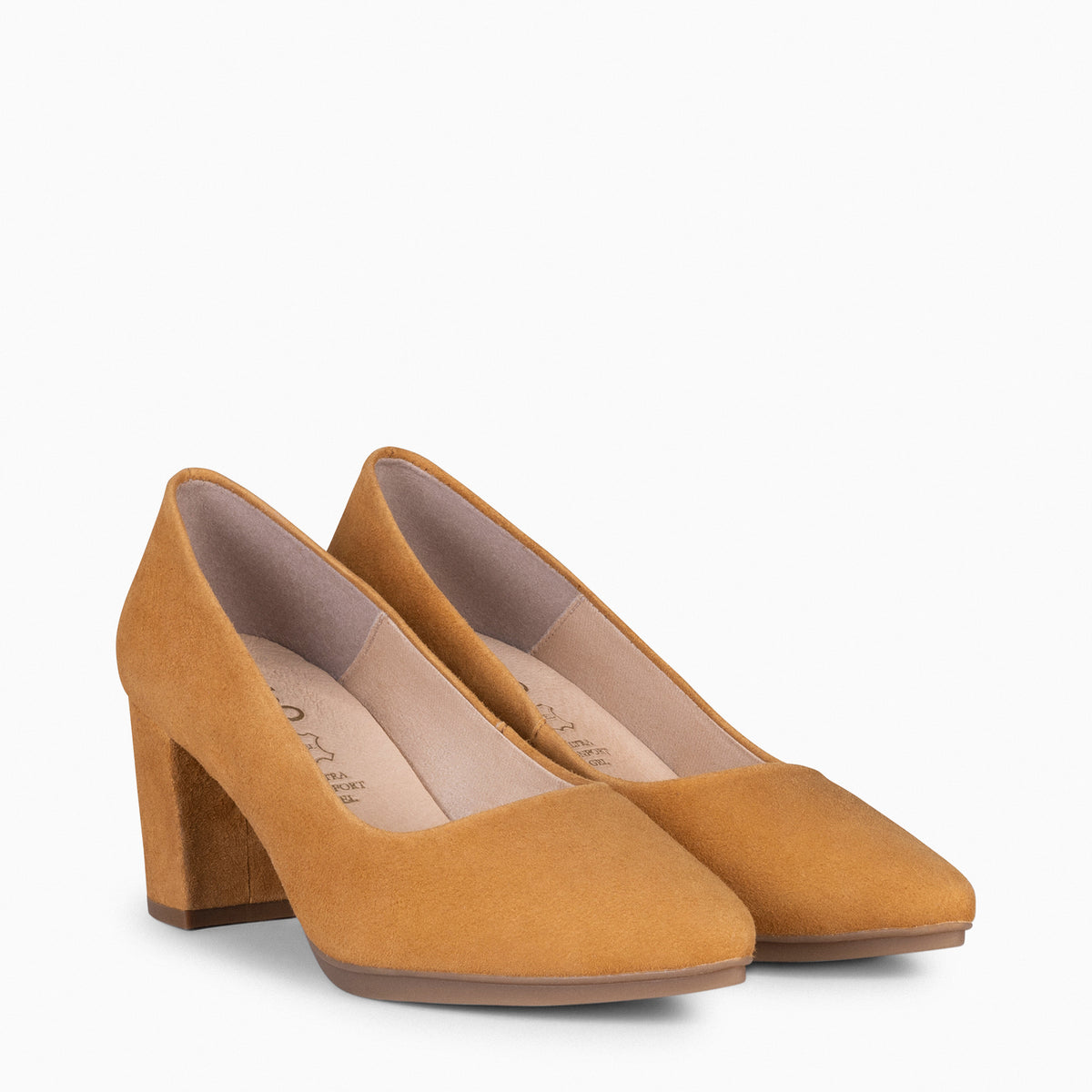 URBAN S - Zapatos de tacón medio de ante MARRÓN