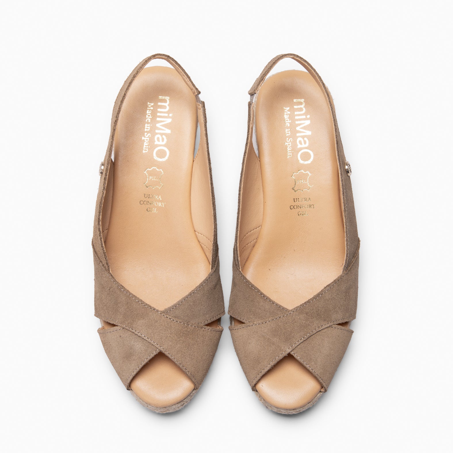 ATTICA - Espadrilles compensées daim TAUPE