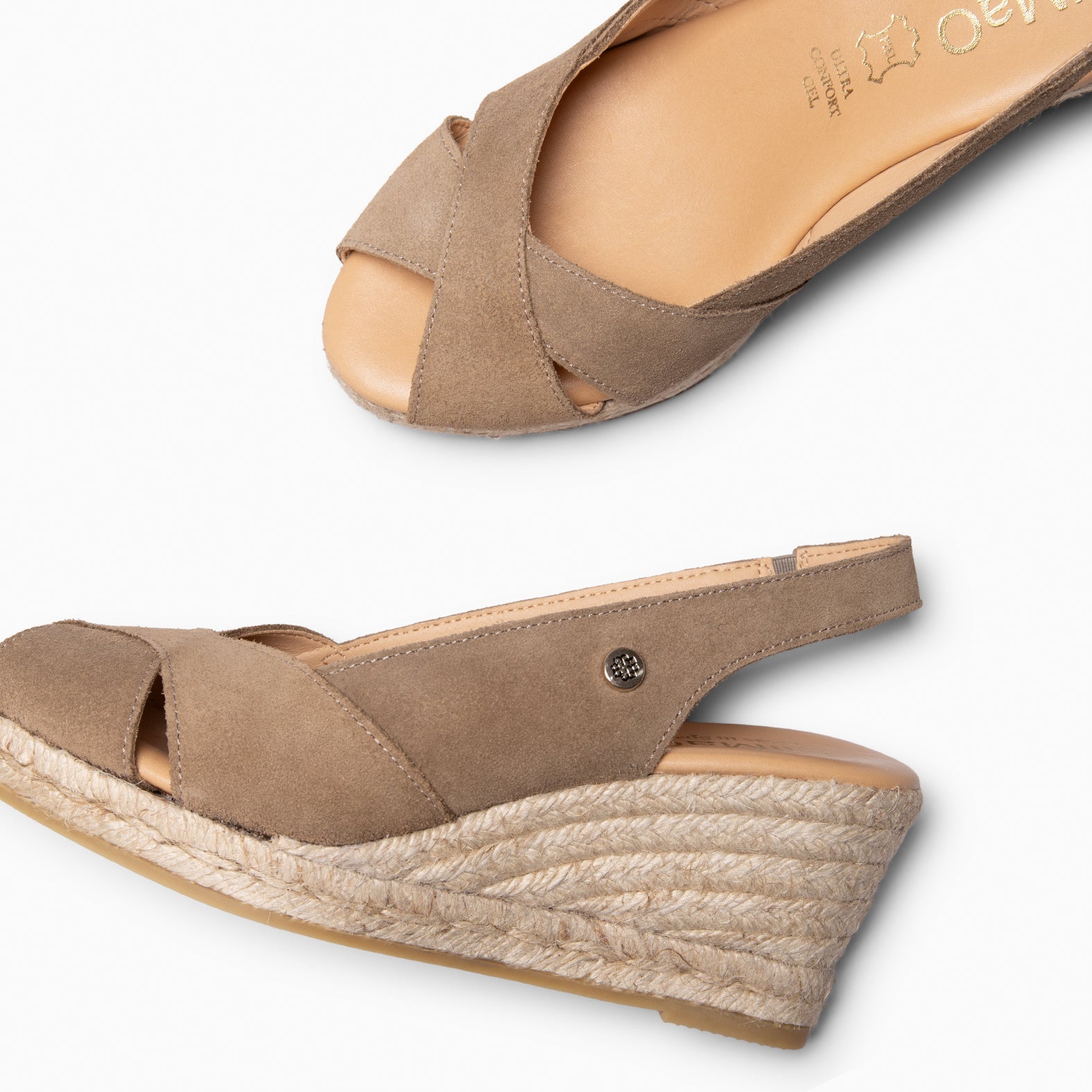ATTICA - Espadrilles compensées daim TAUPE