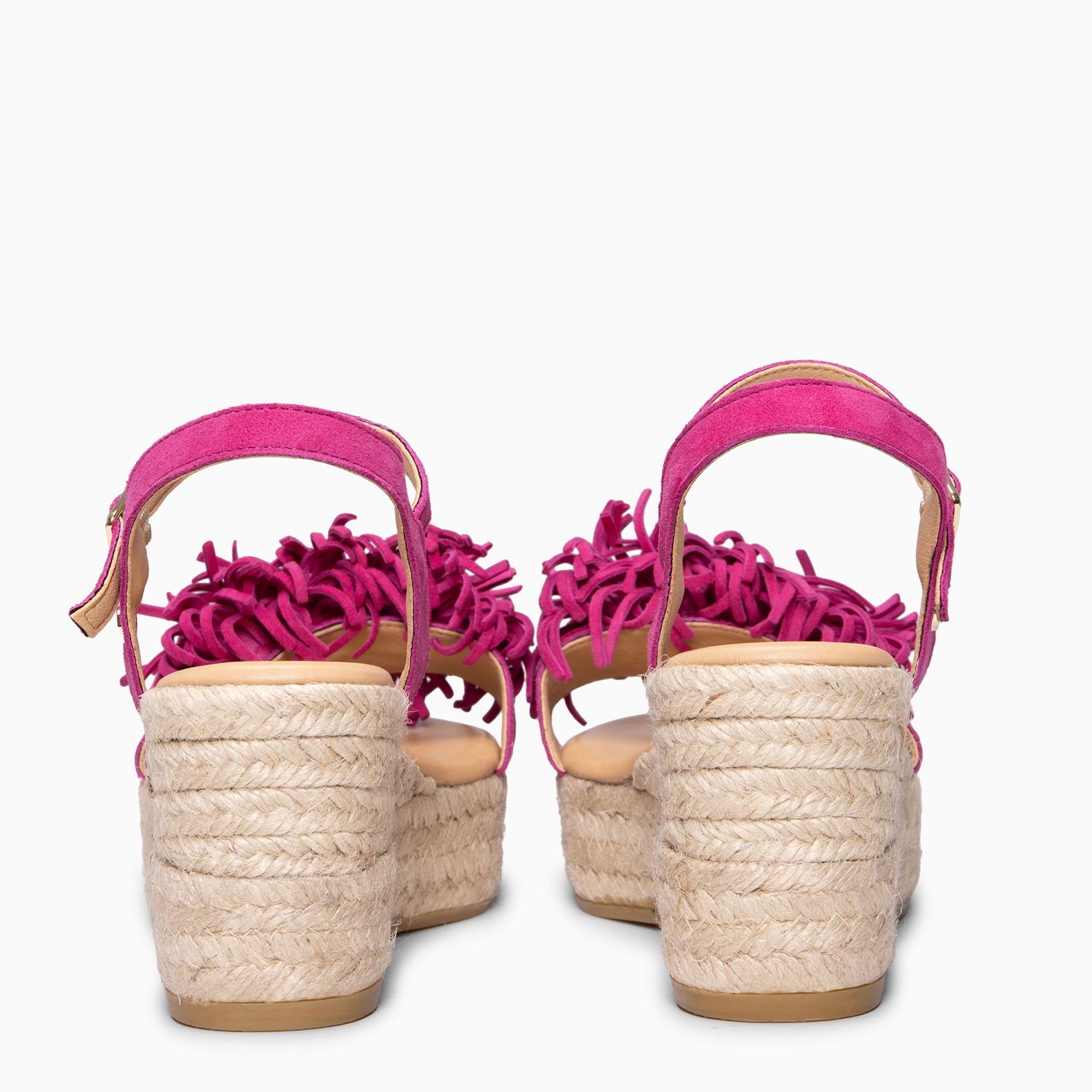 CELESTE - Cuñas de esparto de serraje FUCSIA