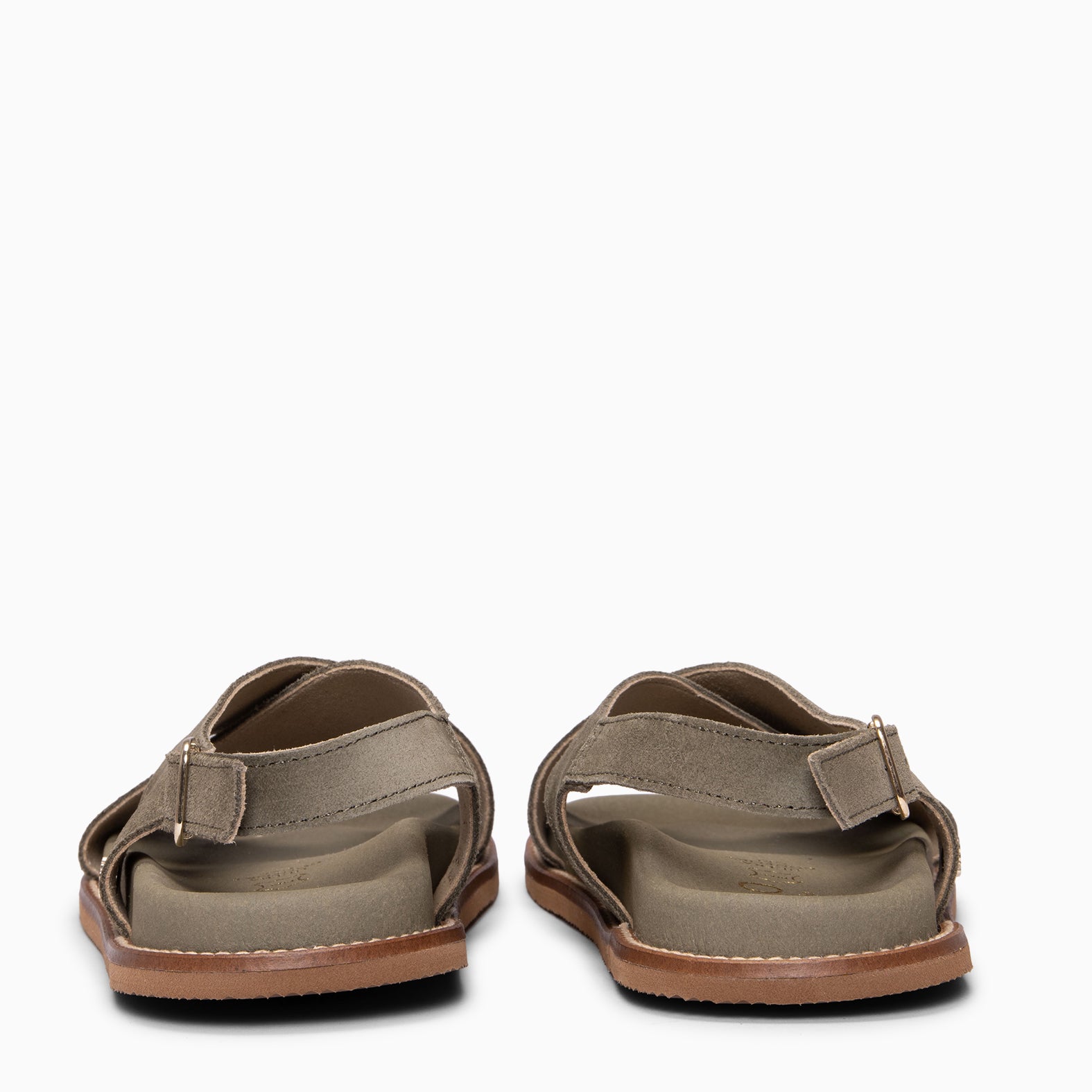 COIBA - Sandales claquettes en daim KAKI