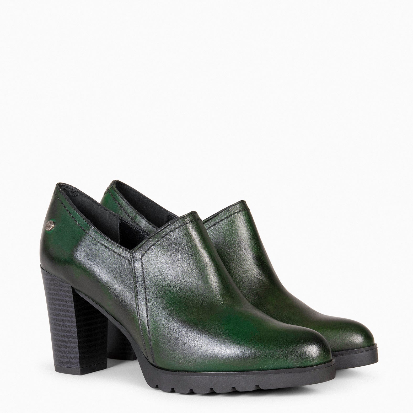 DAYANA - Botines de tacón alto de piel VERDE