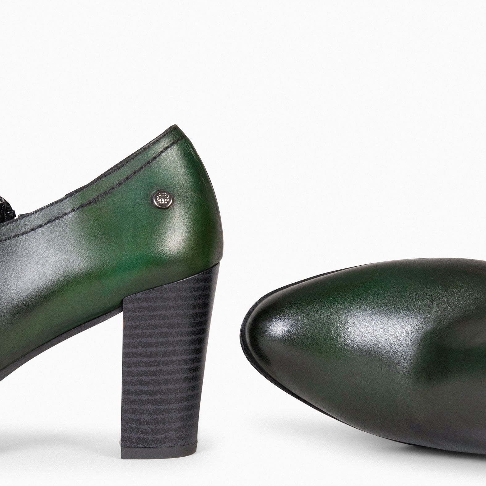 DAYANA - Botines de tacón alto de piel VERDE