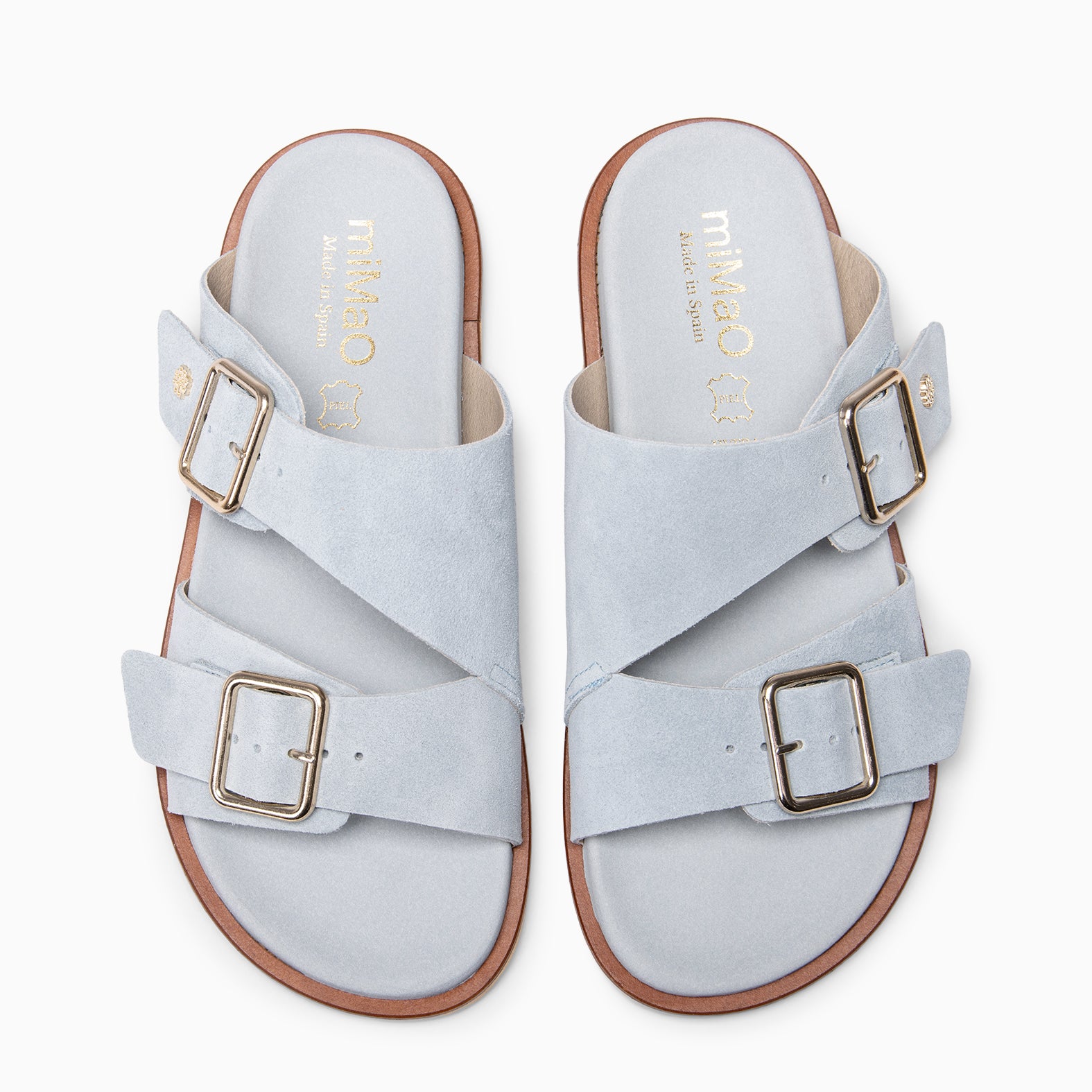 FRIDA - Sandalias tipo pala de ante AZUL