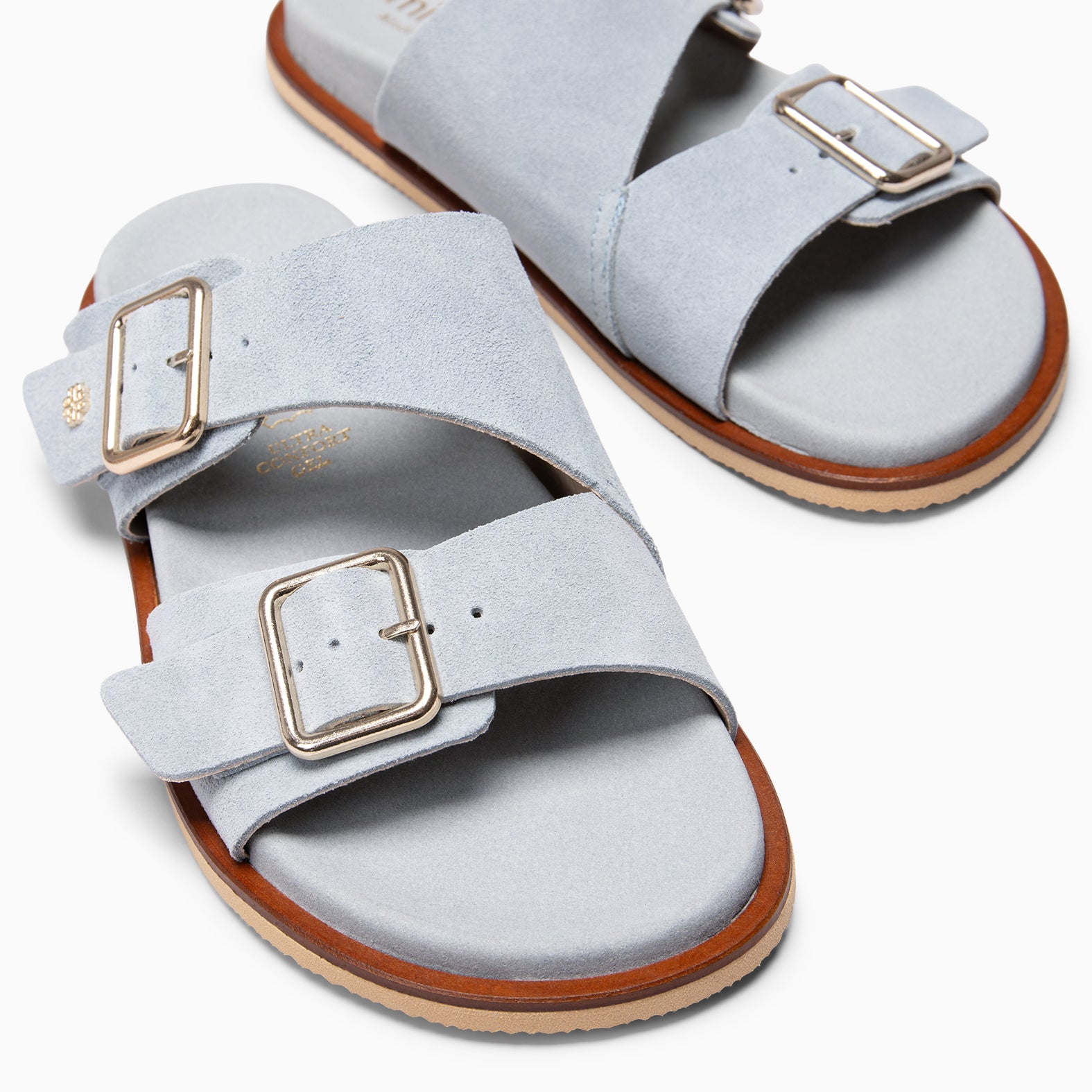FRIDA - Sandalias tipo pala de ante AZUL