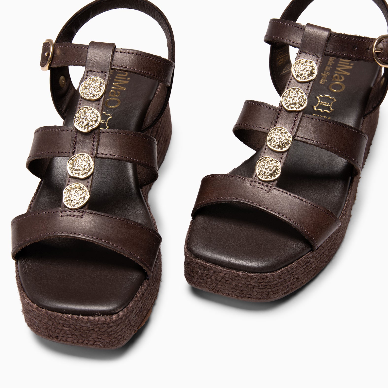DANAE - Sandalias de plataforma de yute MARRON
