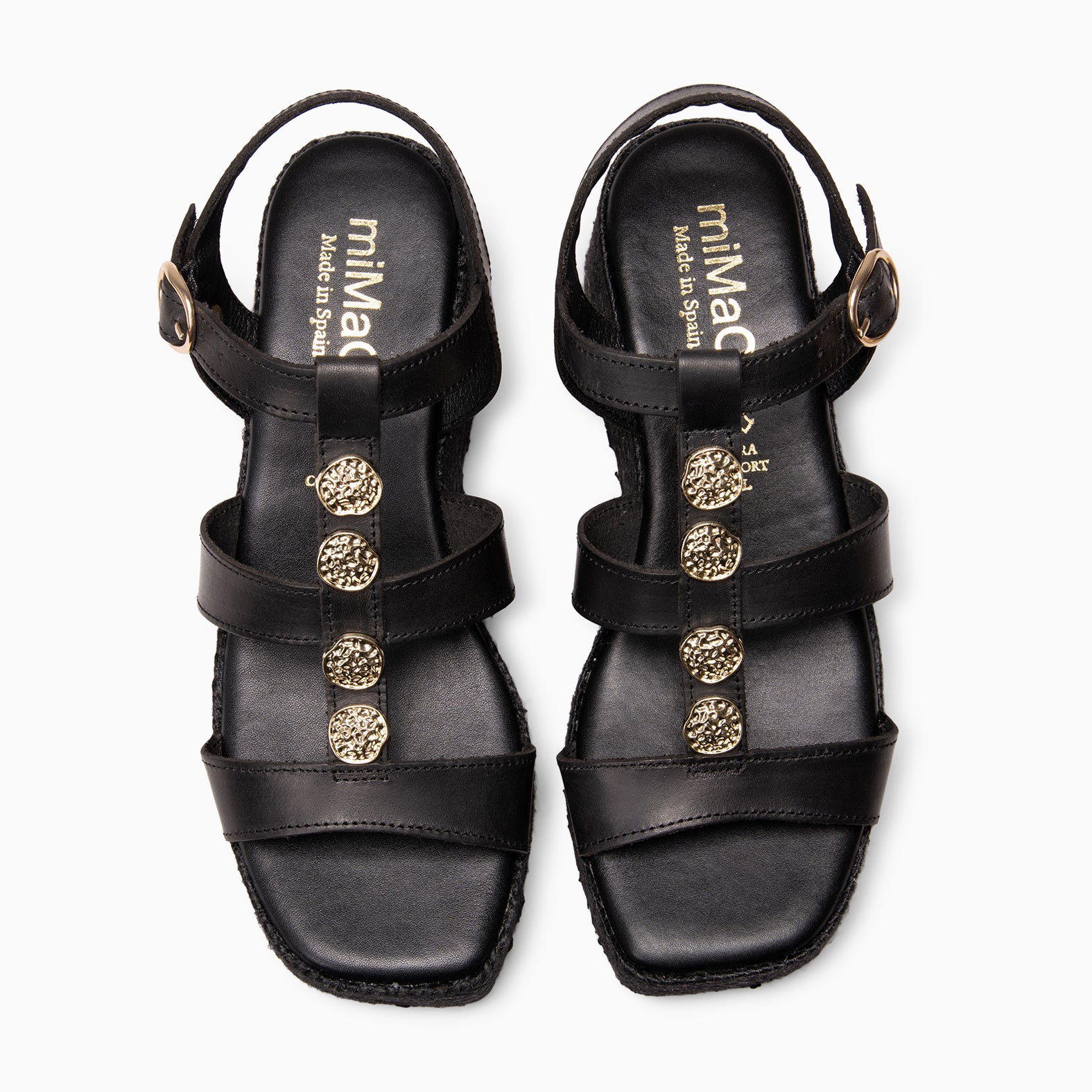 DANAE - Sandalias de plataforma de yute NEGRO
