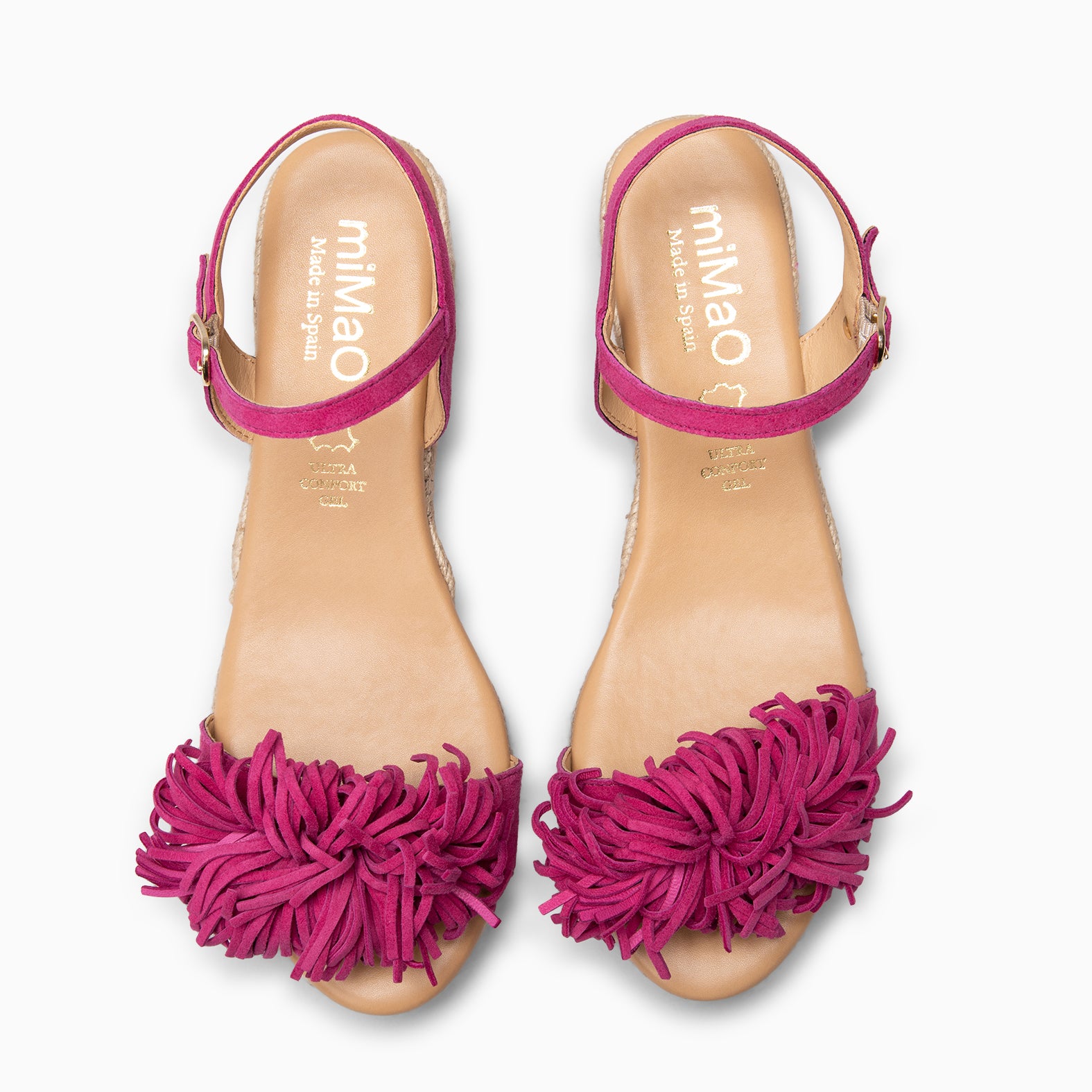 CELESTE - Cuñas de esparto de serraje FUCSIA