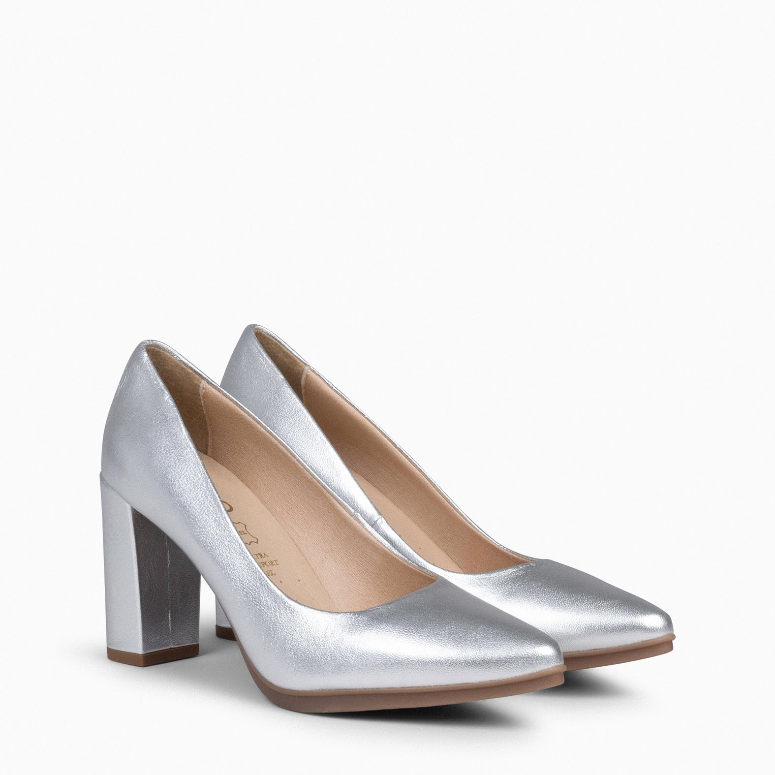 URBAN SPLASH - Zapatos de tacón con piel metalizada PLATA - miMaO ®