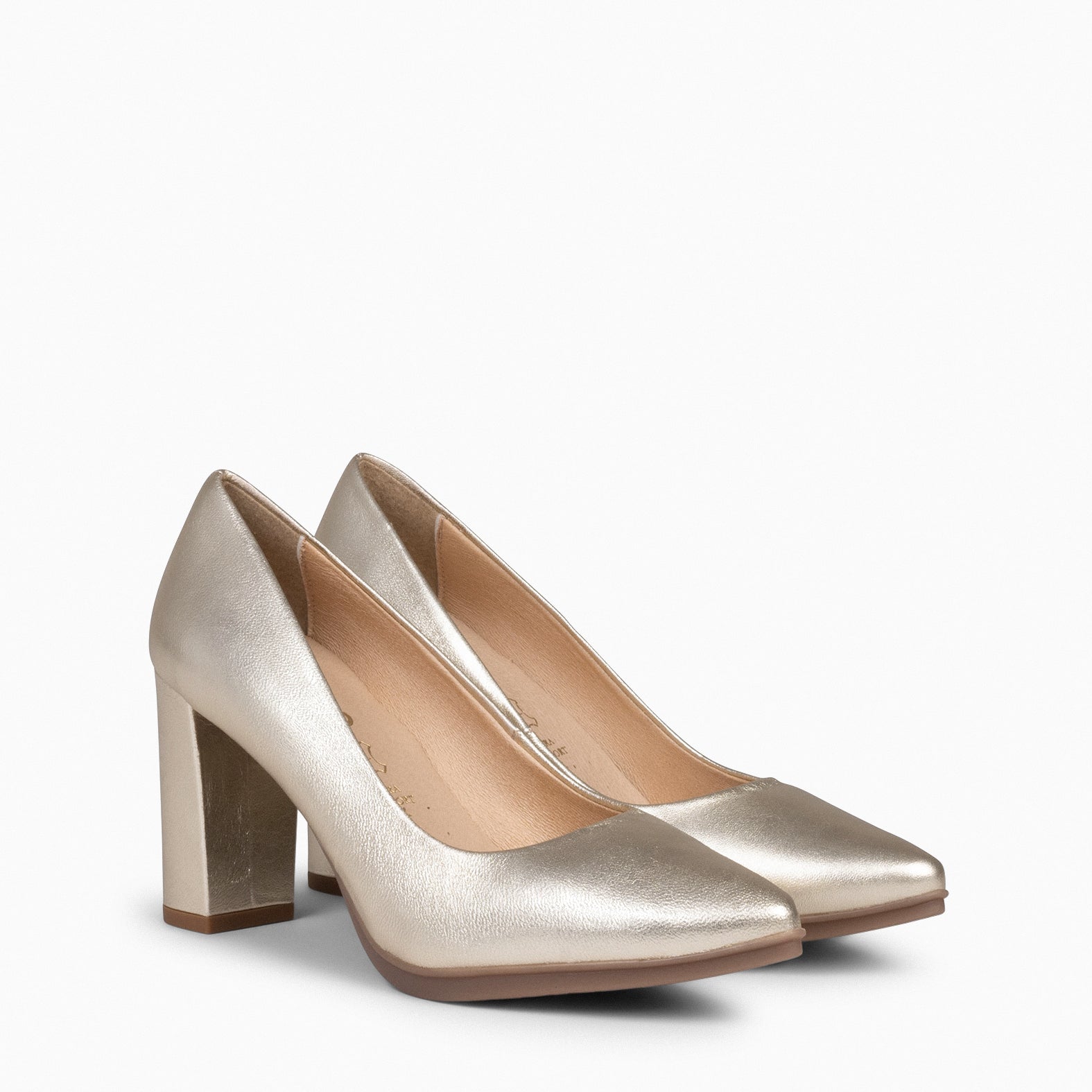 URBAN SPLASH - Zapatos de tacón con piel metalizada PLATINO - miMaO ®