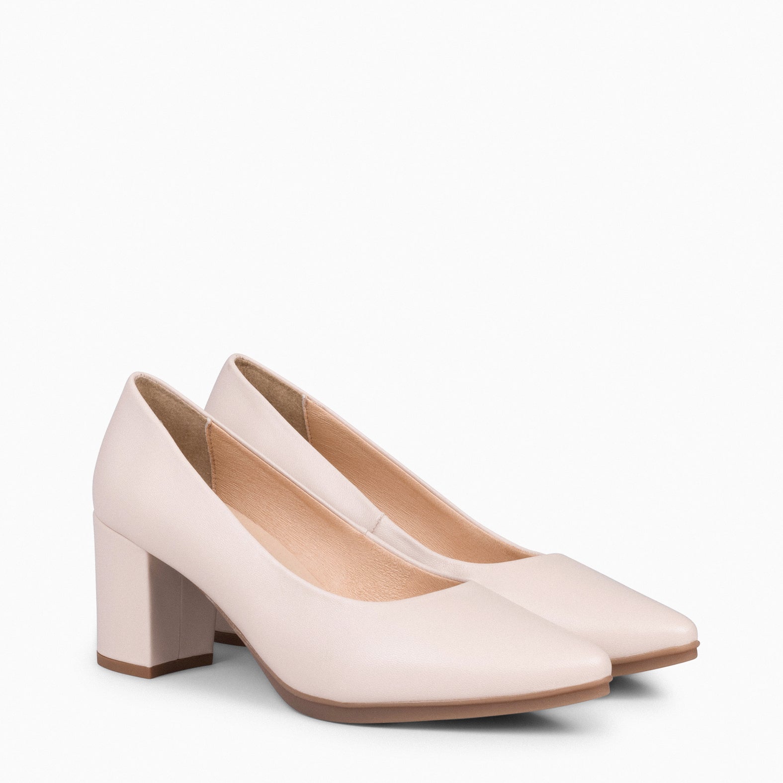 URBAN S SALON - Chaussures à talon moyen en cuir NUDE
