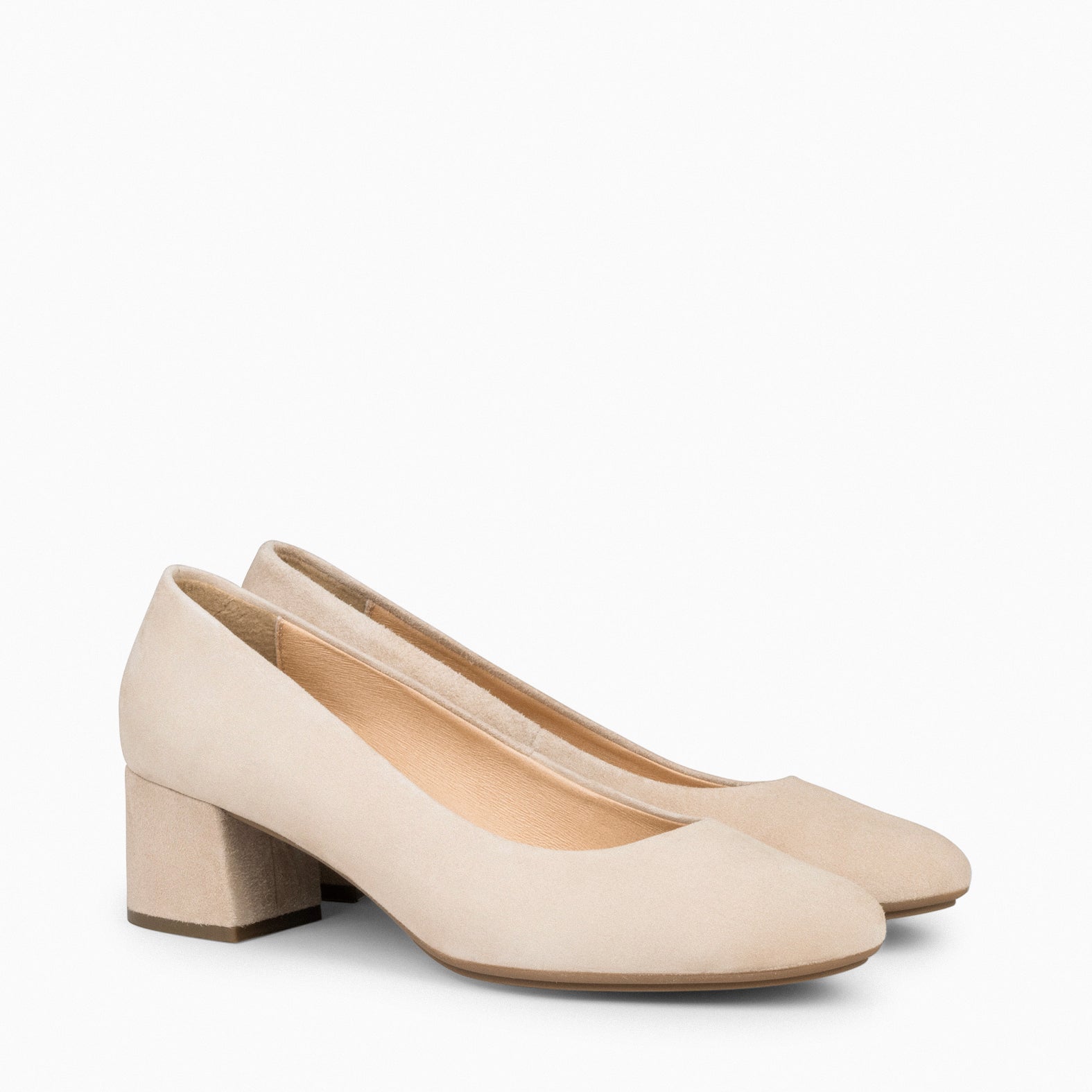 URBAN REDONDO - Zapatos de tacón bajo de ante BEIGE - miMaO ®