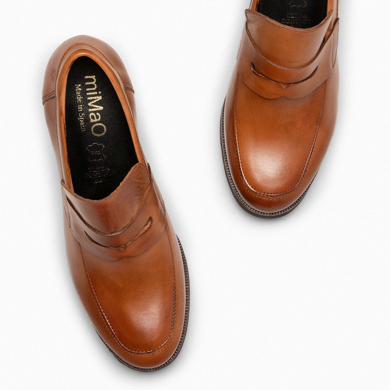 TREND - Mocasín con tacón y plataforma CAMEL - miMaO ®