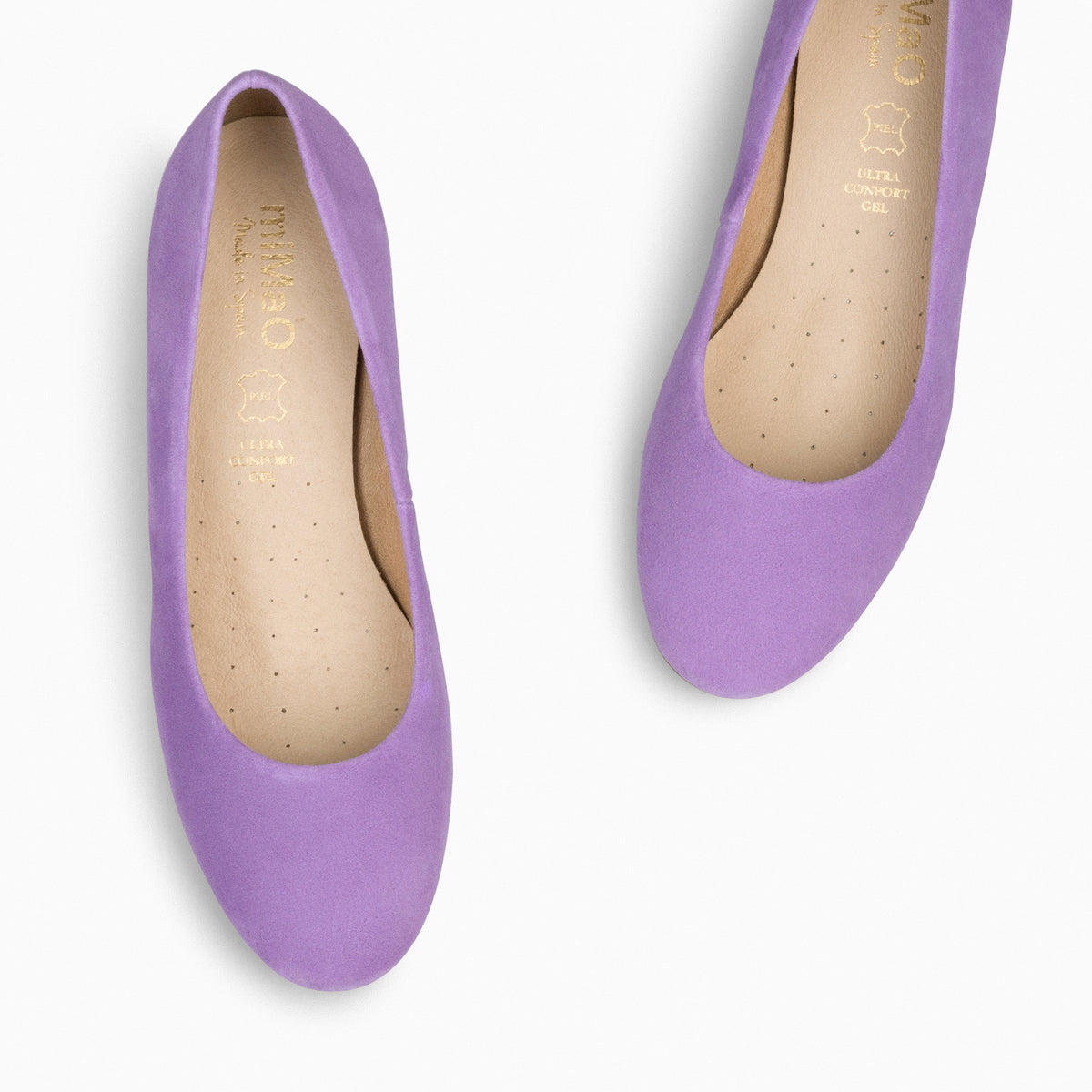 URBAN REDONDO – Zapatos de tacón bajo de ante LILA