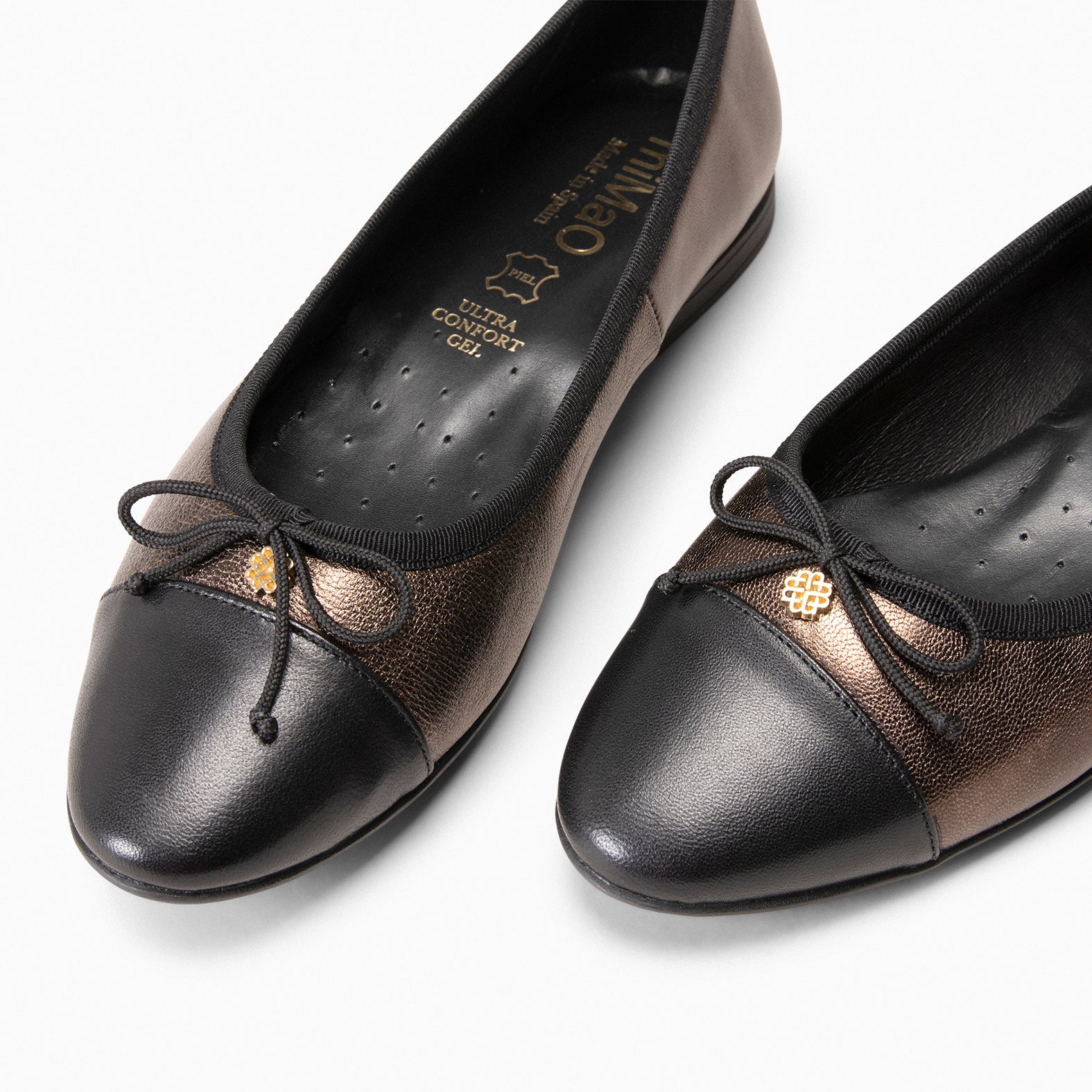 NICOLLE – Bailarina plana con puntera BRONCE - miMaO ®