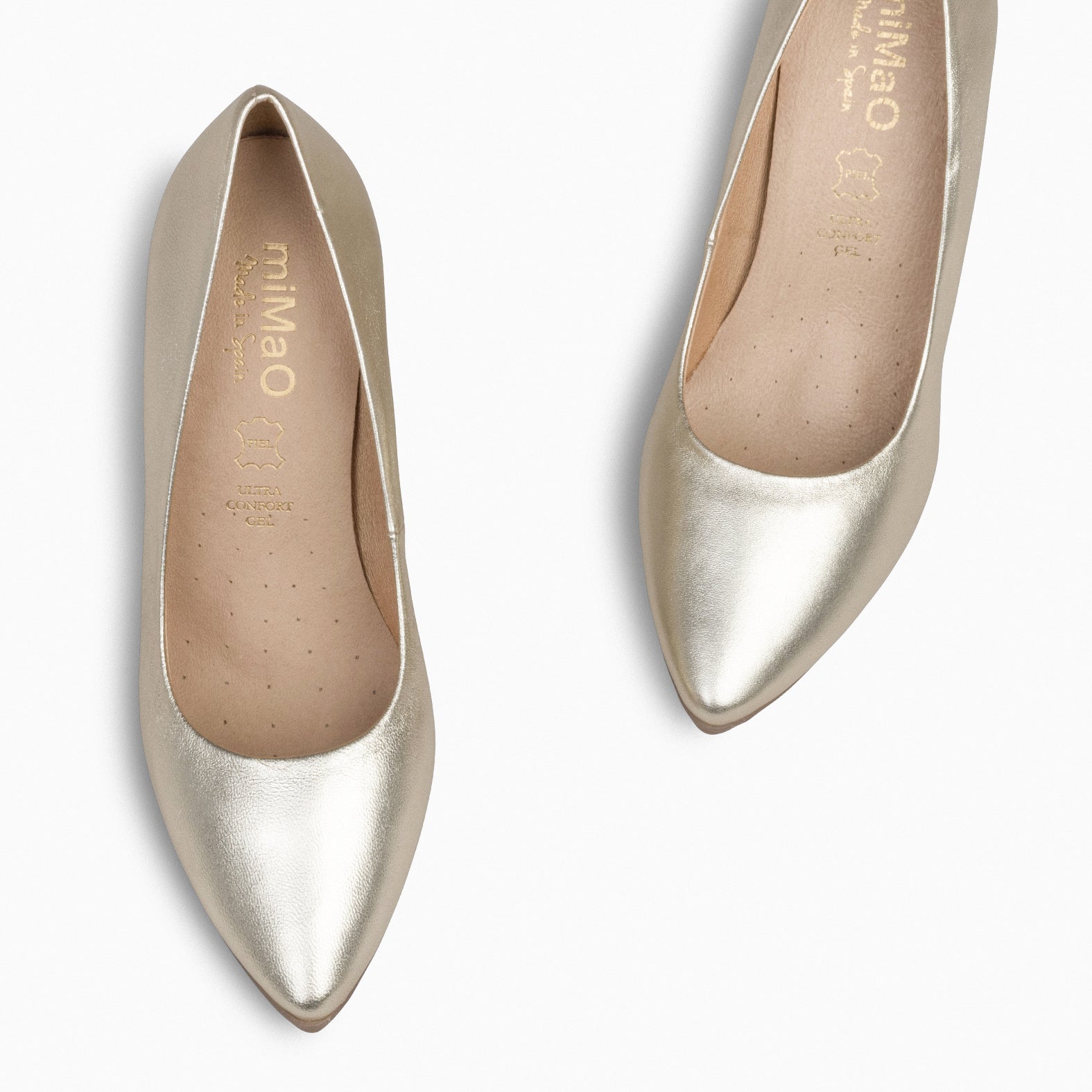 URBAN SPLASH - Zapatos de tacón con piel metalizada PLATINO - miMaO ®