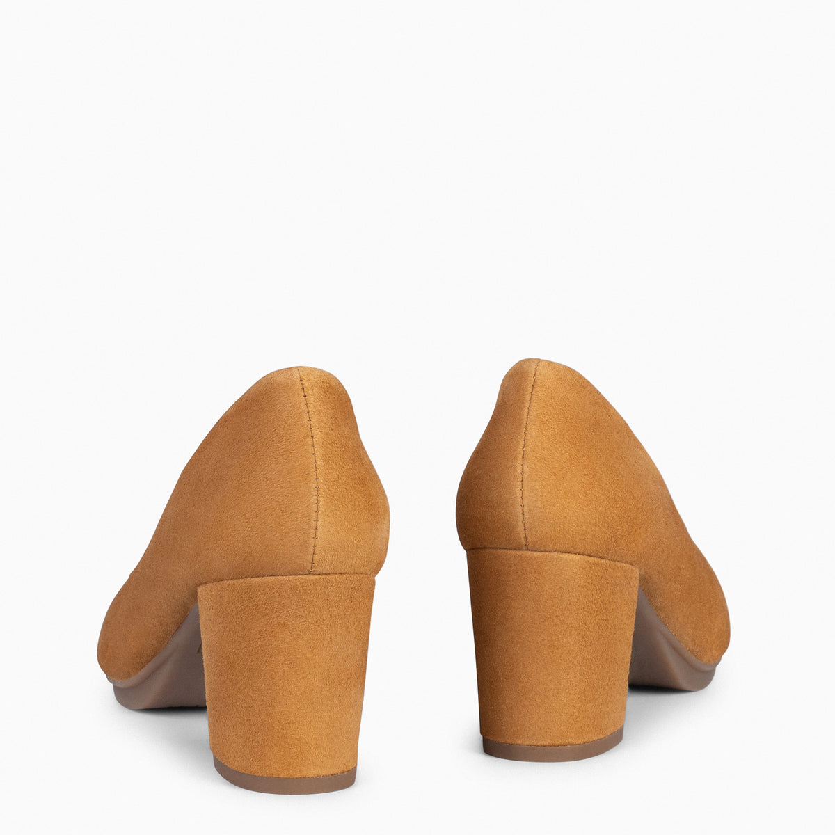 URBAN S - Zapatos de tacón medio de ante MARRÓN