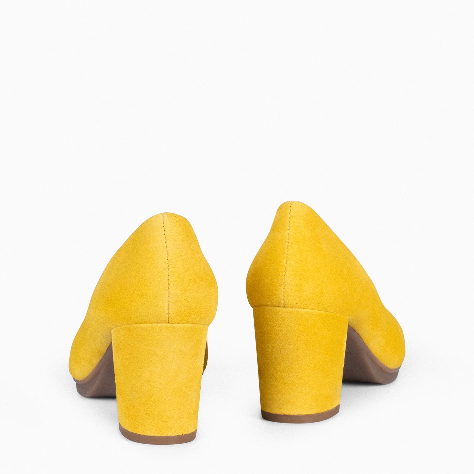 URBAN S - YELLOW SUEDE MID-HEELED SHOES