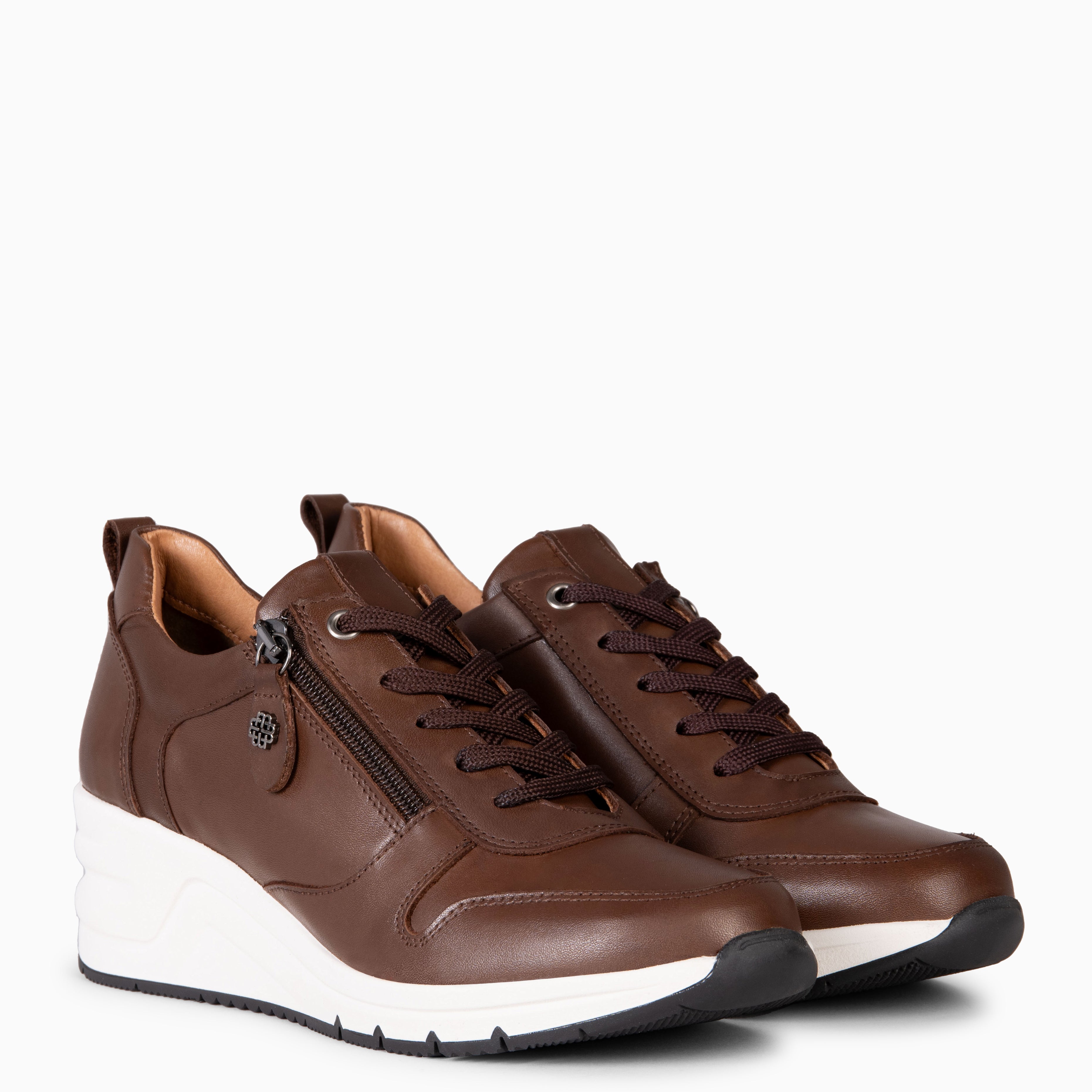 NIMES – Zapatillas deportivas con adorno cremallera MARRON - miMaO ®