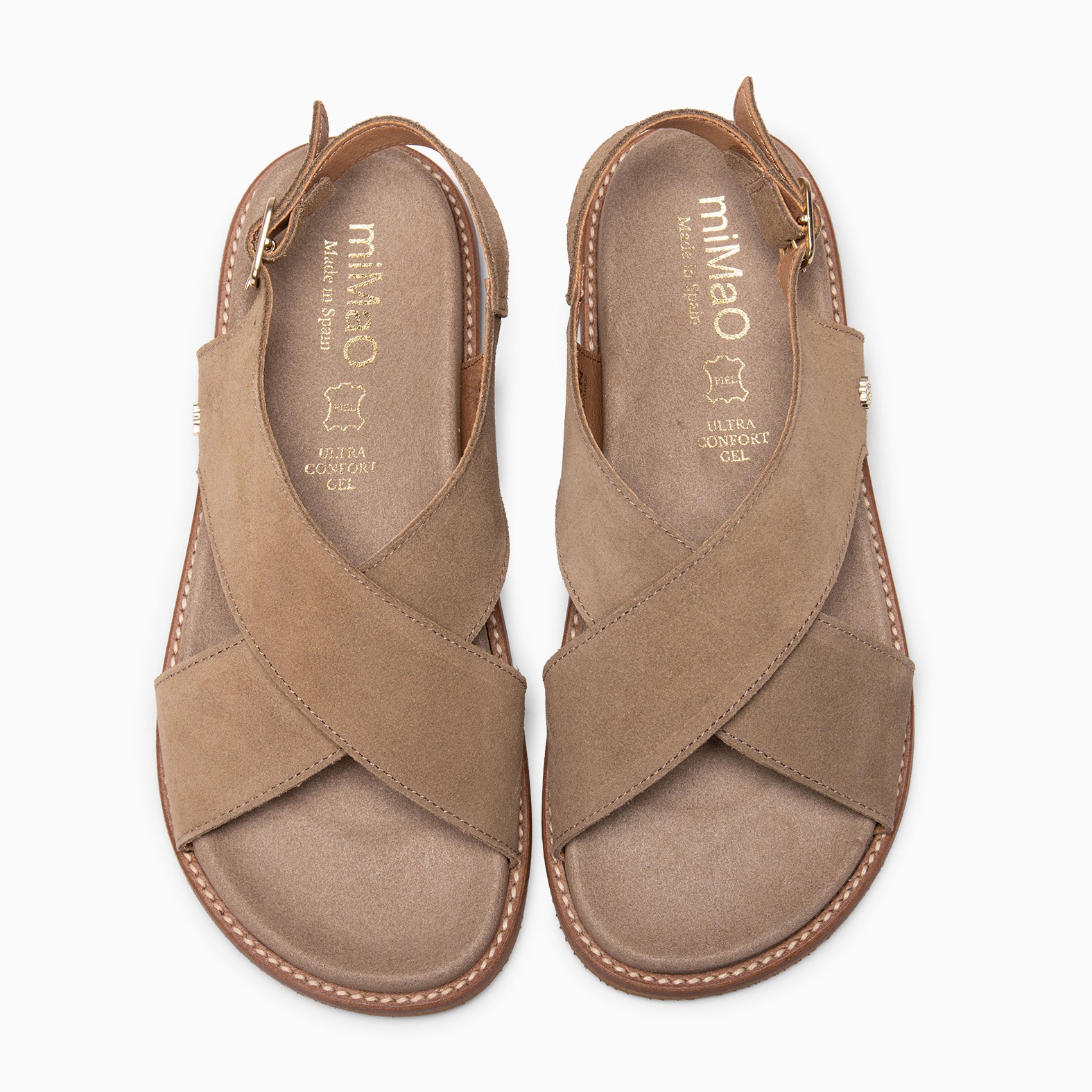 COIBA - Sandalias tipo pala de ante TAUPE
