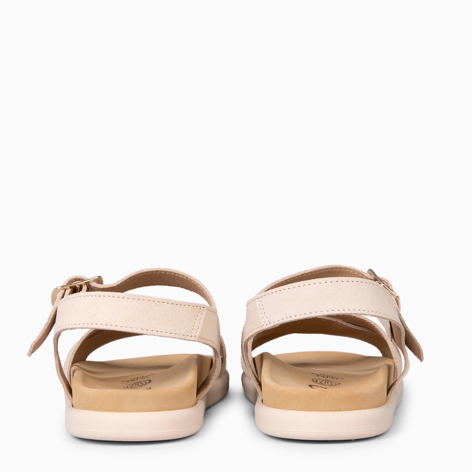 BRISA - Sandalias Baresoft de ante BEIGE