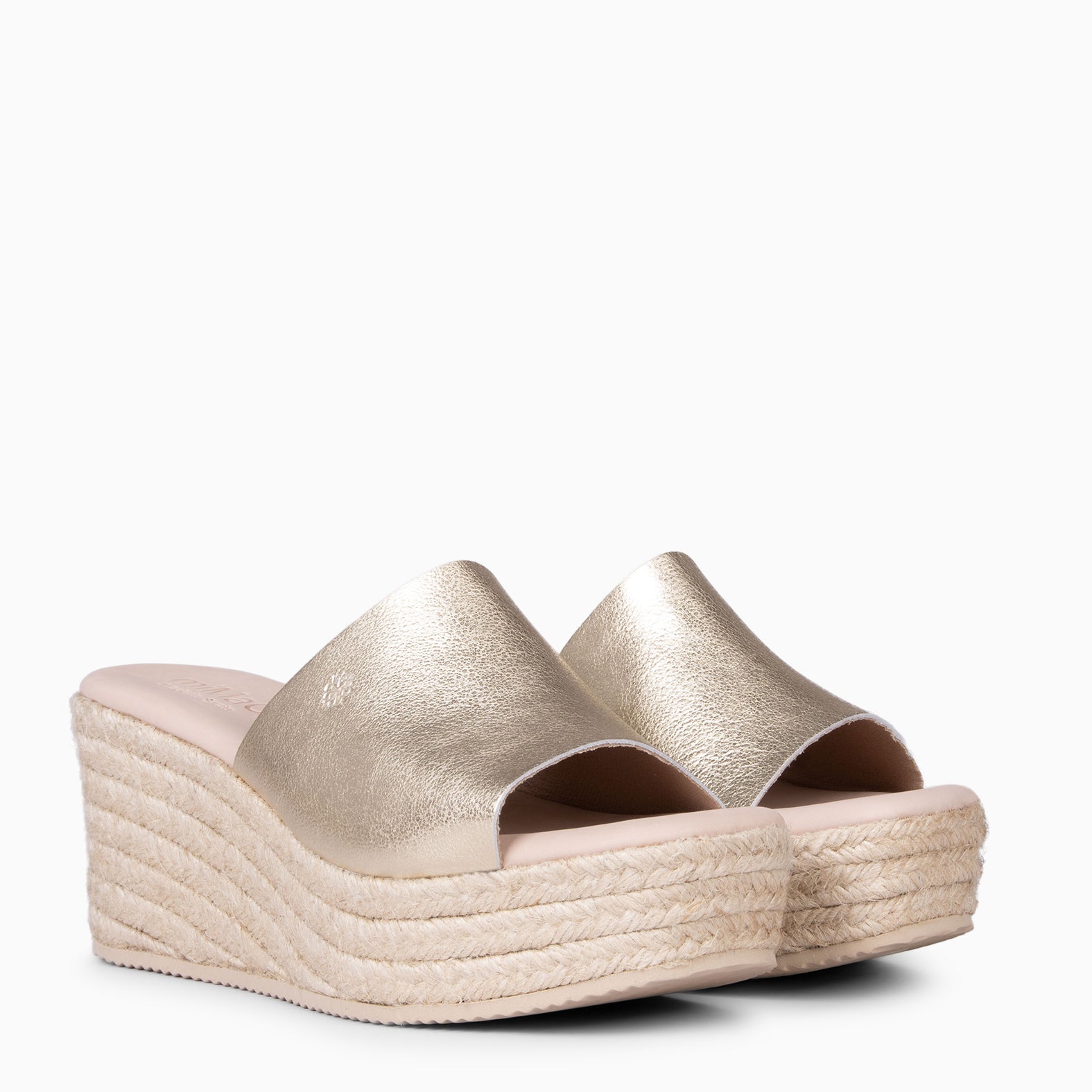 MAIRA - GOLDEN Wedge platform espadrilles