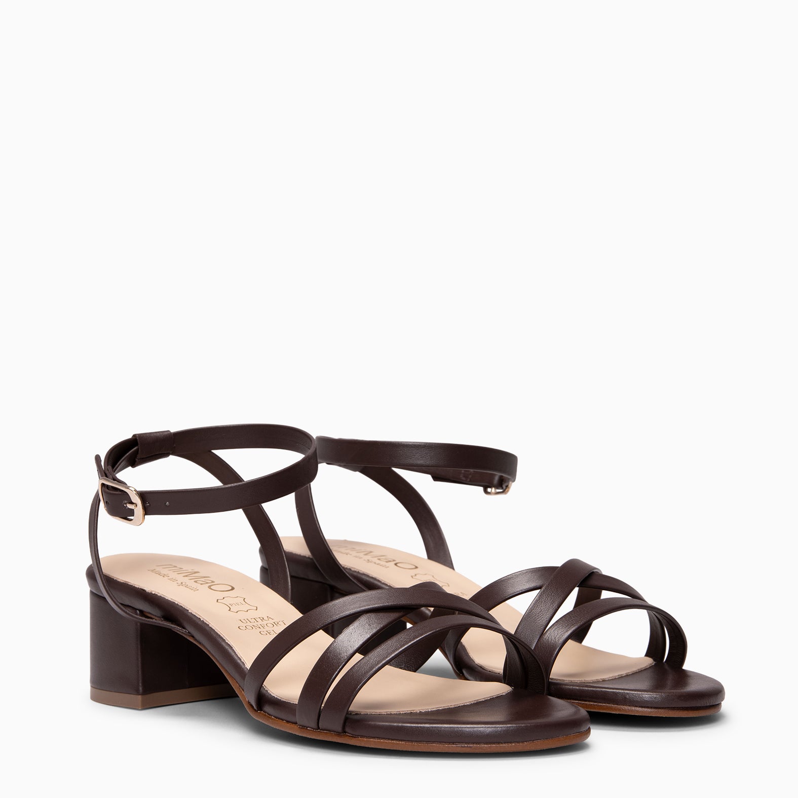 VIENA - BROWN Sandal low heel shoes